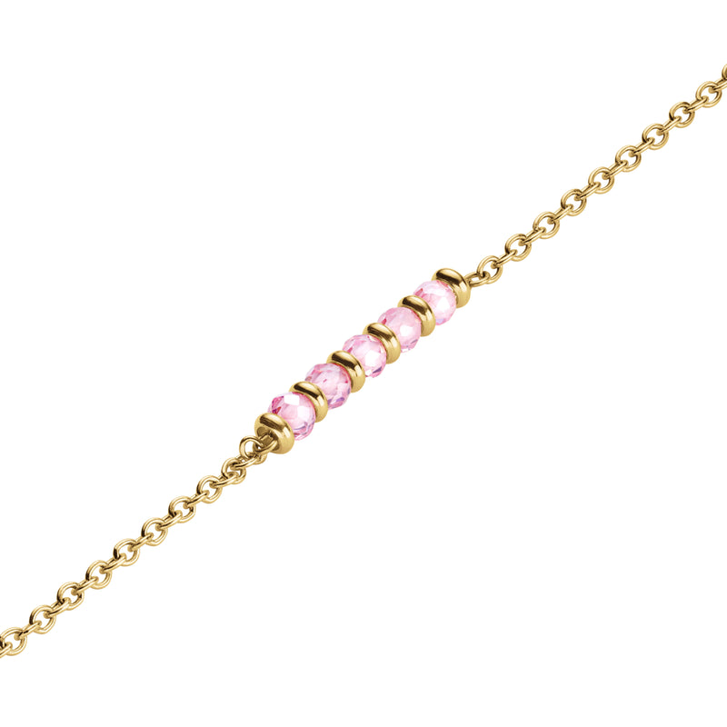 Rosefield Pink 5 Row Stone Necklace JNPRG-J811