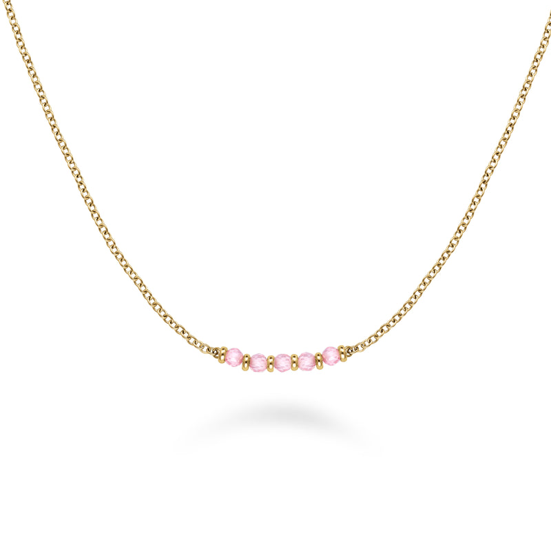 Rosefield Pink 5 Row Stone Necklace JNPRG-J811