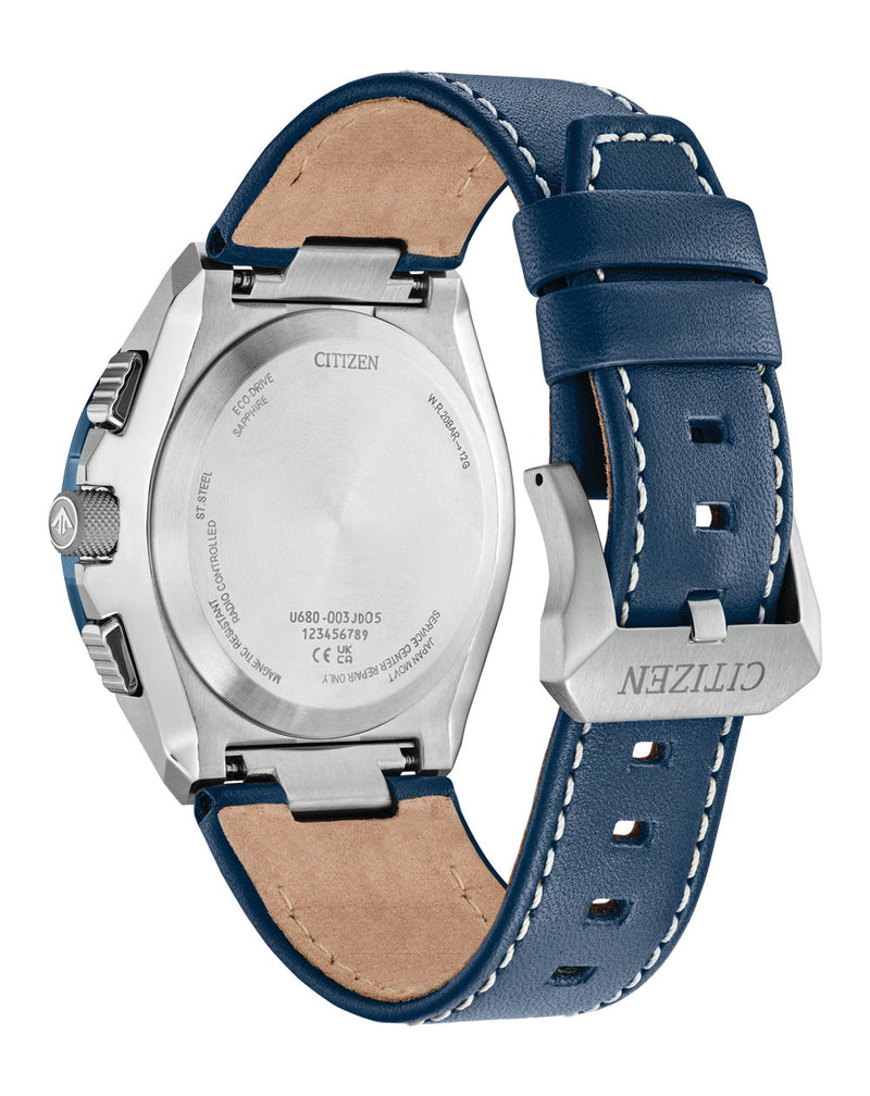 Citizen Promaster Eco-Drive Blue Leather Strap Blue Dial Watch JY8148- 08L