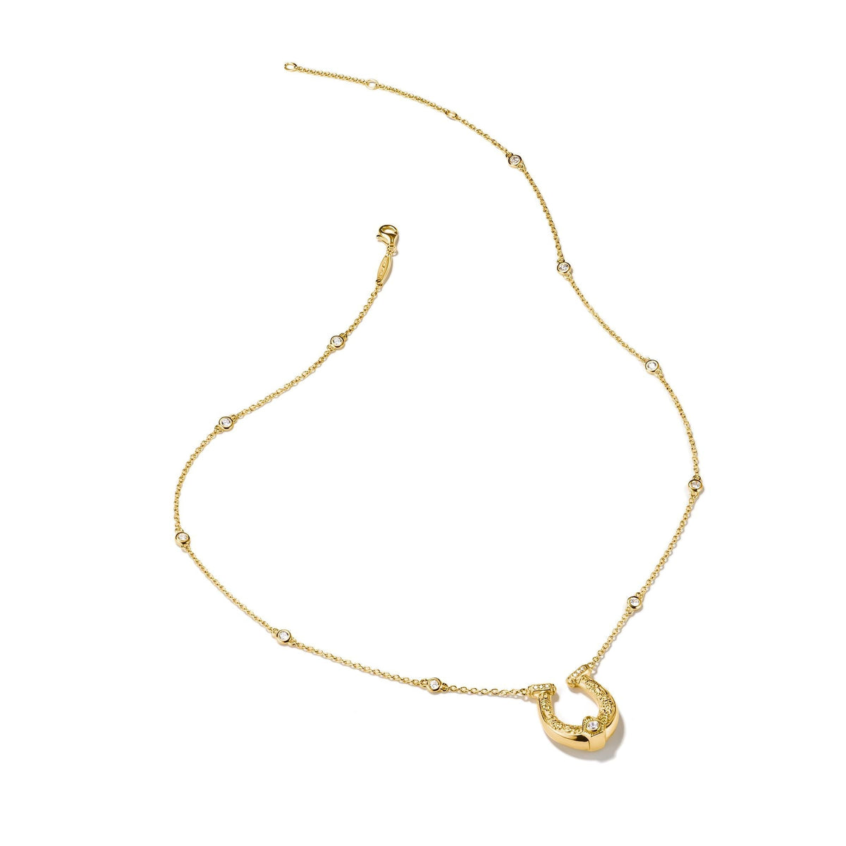 Thomas Sabo Horseshoe Necklace with White Zirconia Stones Gold