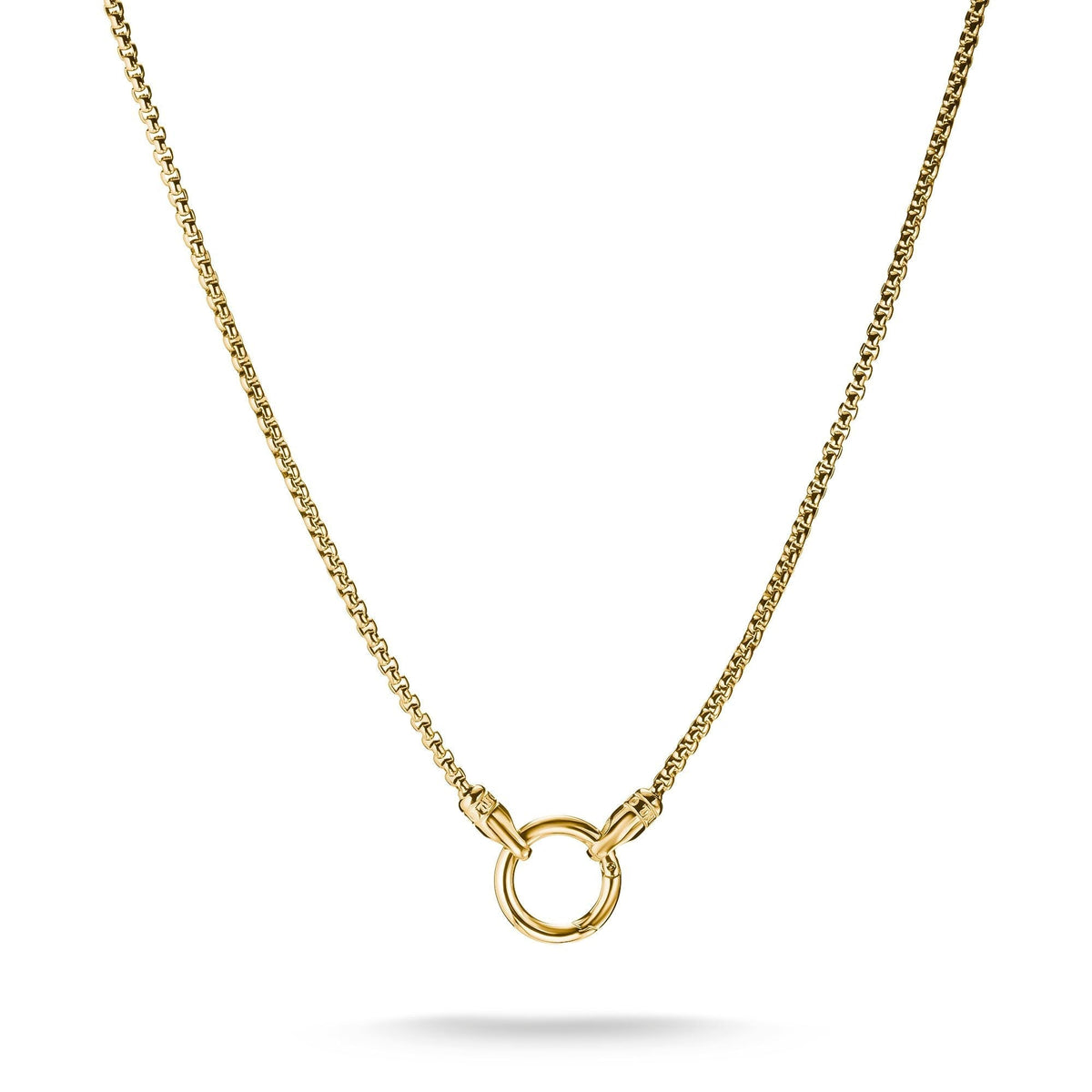 Thomas Sabo Gold-Tone Stainless Steel Box Chain Necklace with Ring Clasp 2.7mm TKE2409SY-55 TKE2409SY-55 front packshot