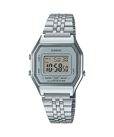 Casio Vintage Silver Stainless Steel Band Watch LA680WA-7D