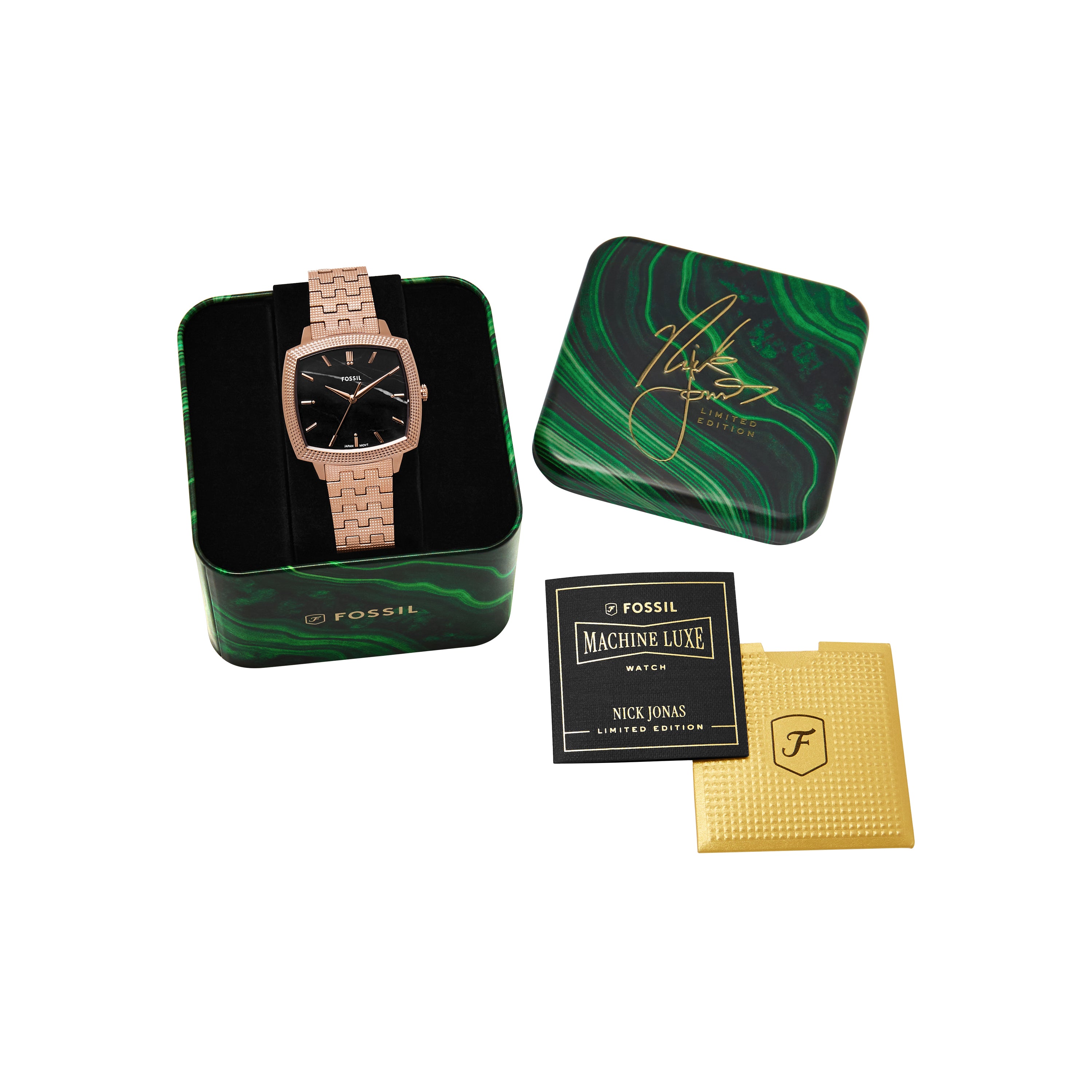 Fossil Machine Luxe Black Dial Rose Gold Stainless Steel Watch LE1226