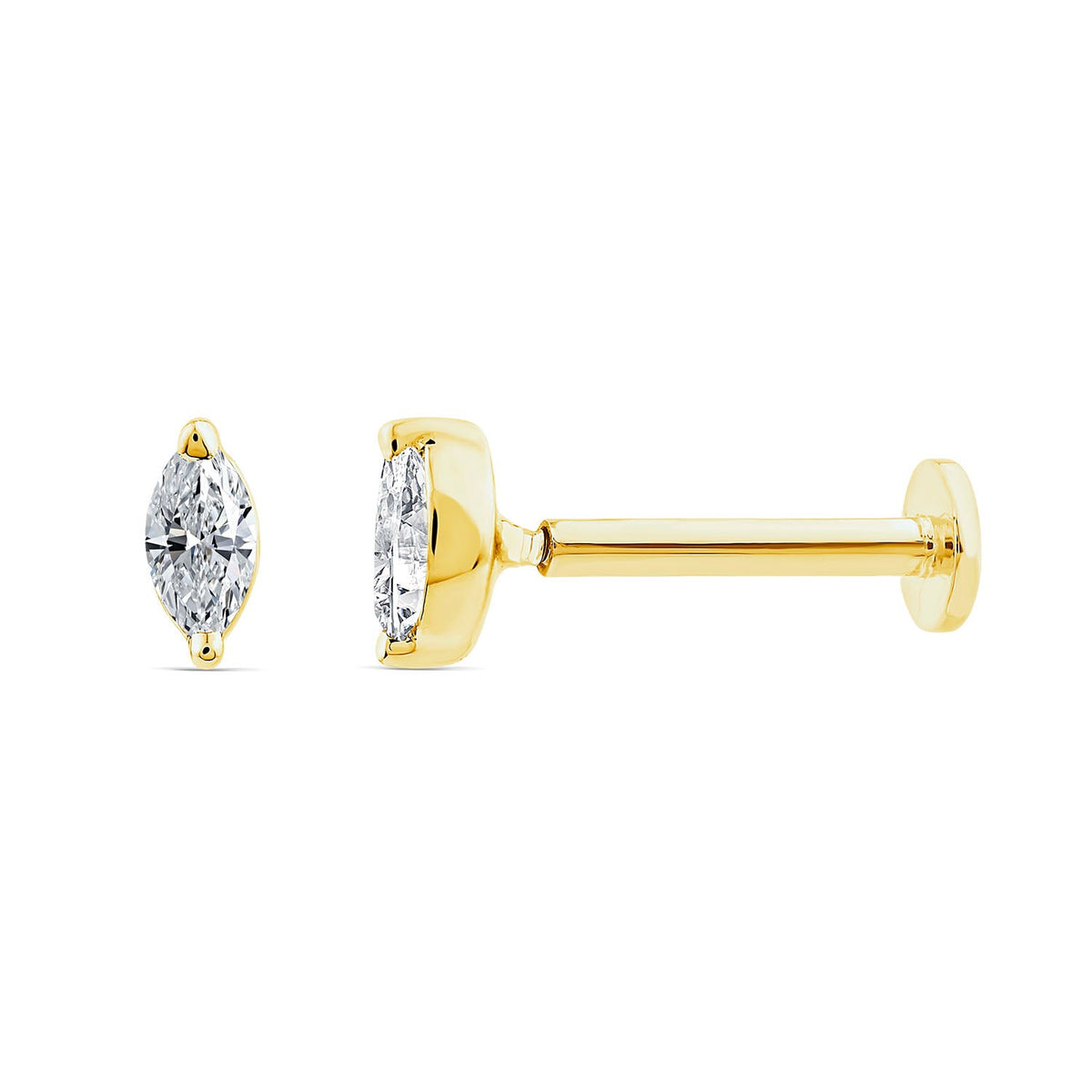 0.05ct Lab Grown Diamond Flat Back Earring in 9K Yellow Gold LGEF-10450-Y