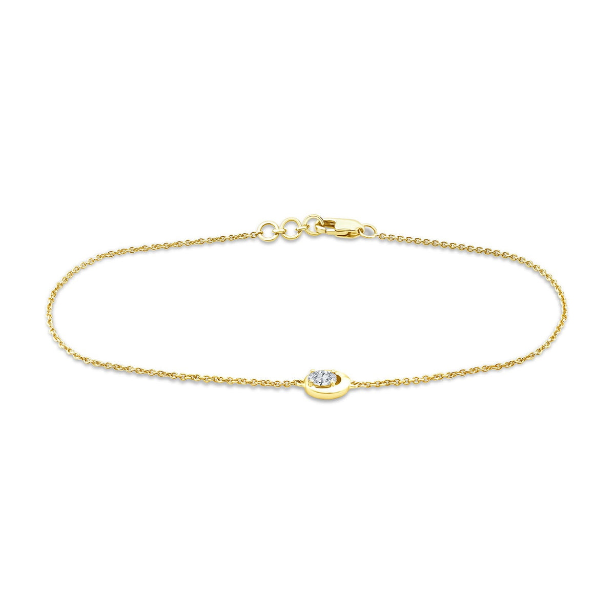 0.15ct Oval Lab Grown Diamond Bracelet in 9K Yellow Gold