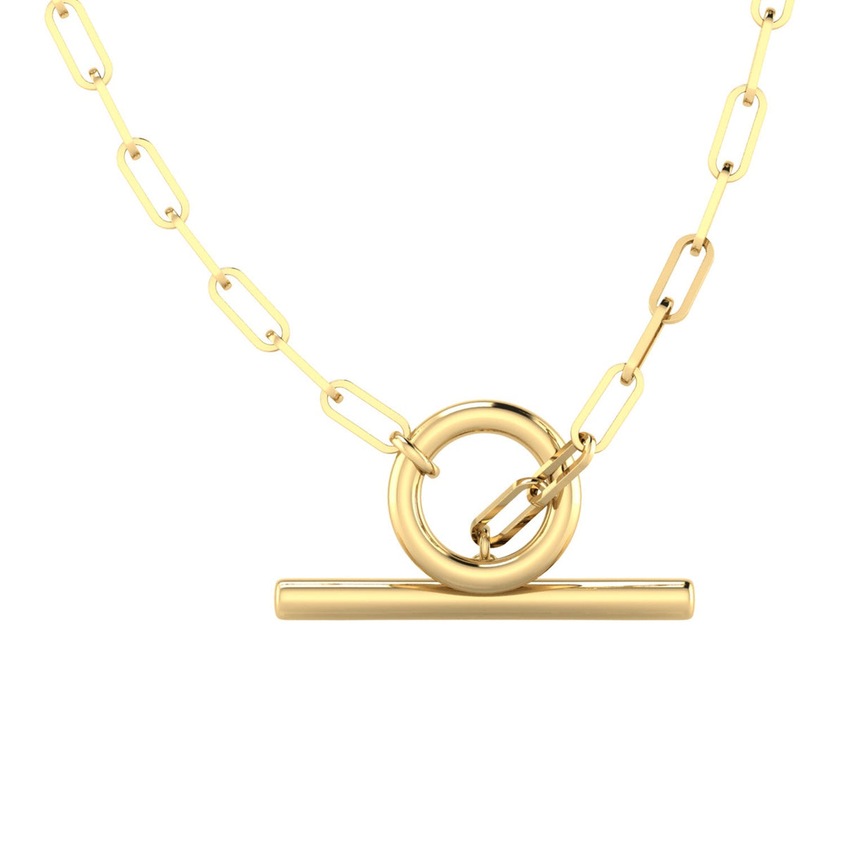 22K Gold Vermeil T-Bar Paperchain Necklace 42cm