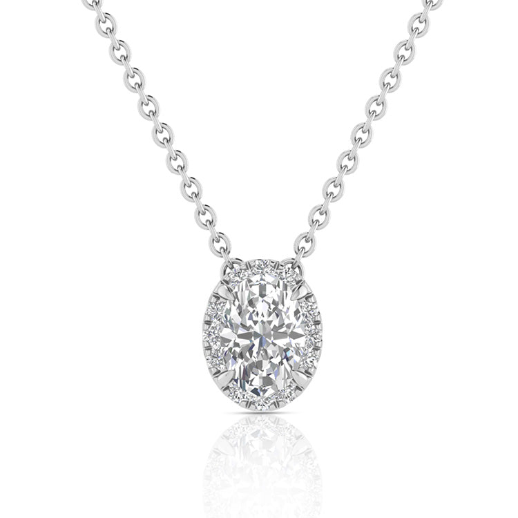 0.55ct Lab Grown Diamond Necklace in 9K White Gold