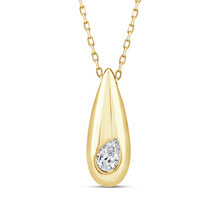 0.12ct Lab Grown Diamond Necklace in 9K Yellow Gold