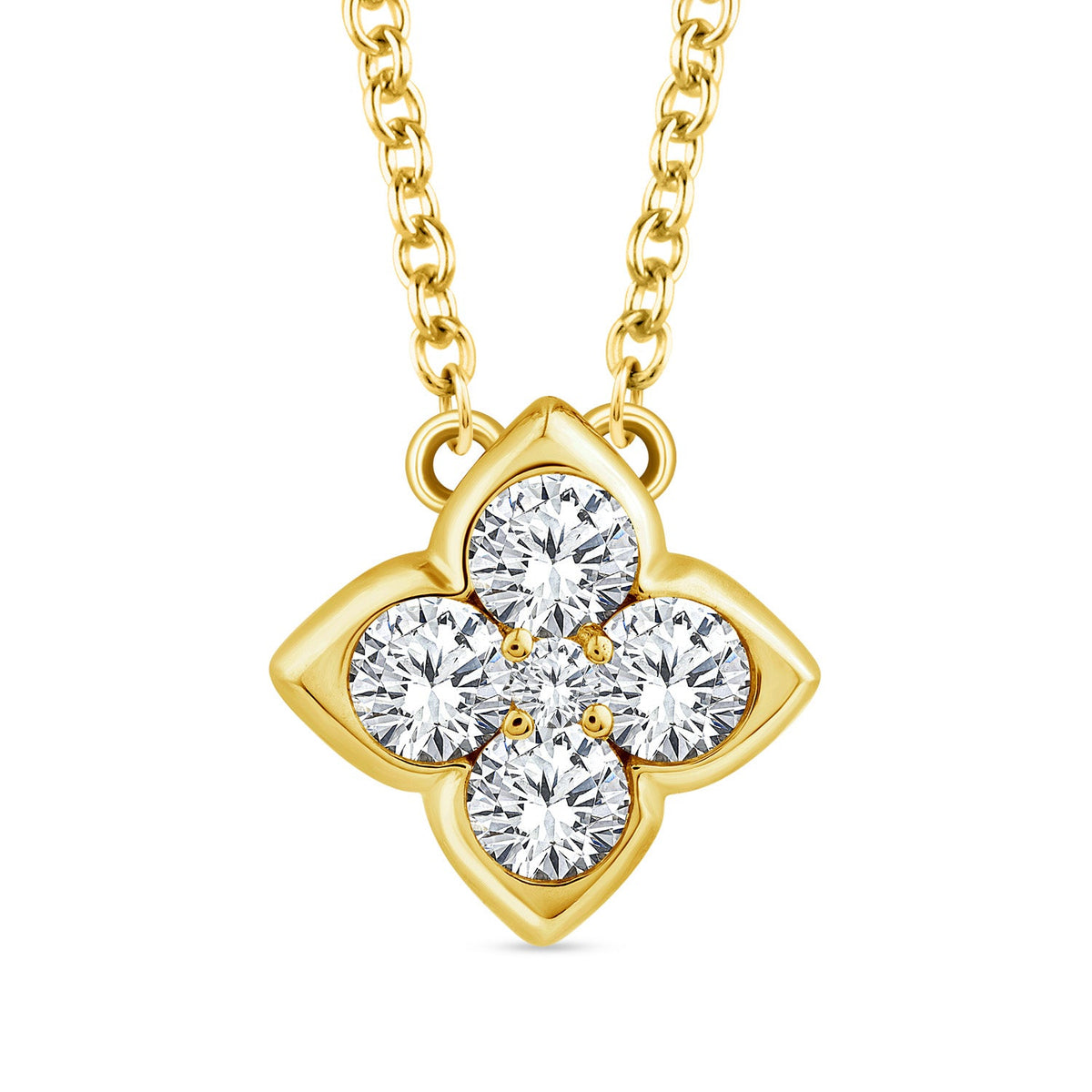 22K Gold Vermeil 0.25ct Lab Grown Diamond Necklace 40-45cm LGPF-11496-Y