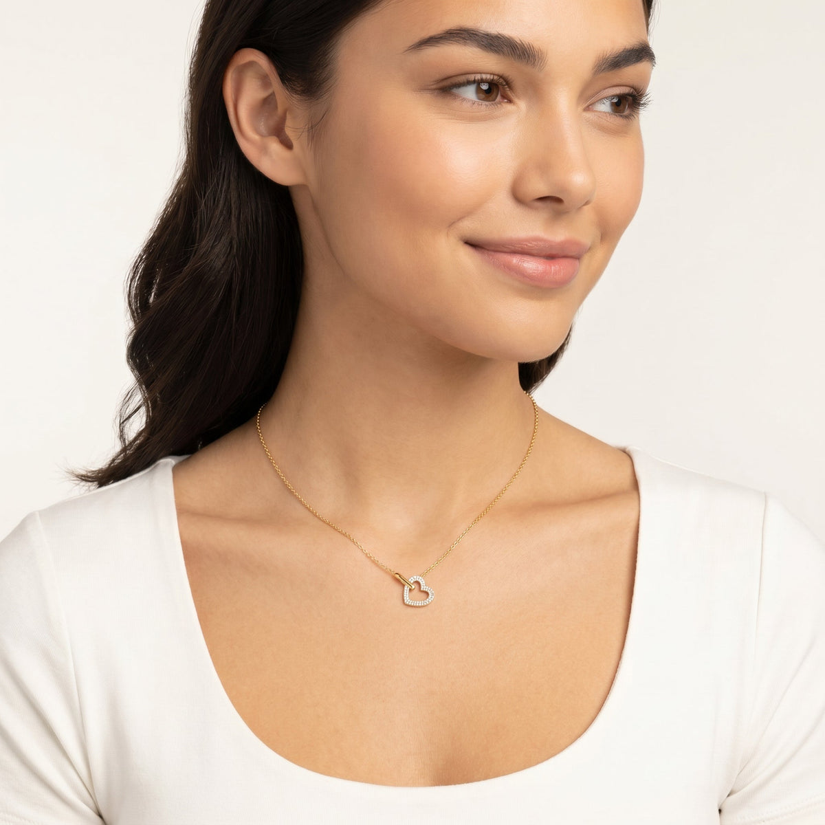 22K Gold Vermeil 0.33ct Lab Grown Diamond Necklace 40-45cm LGPF-11570-Y