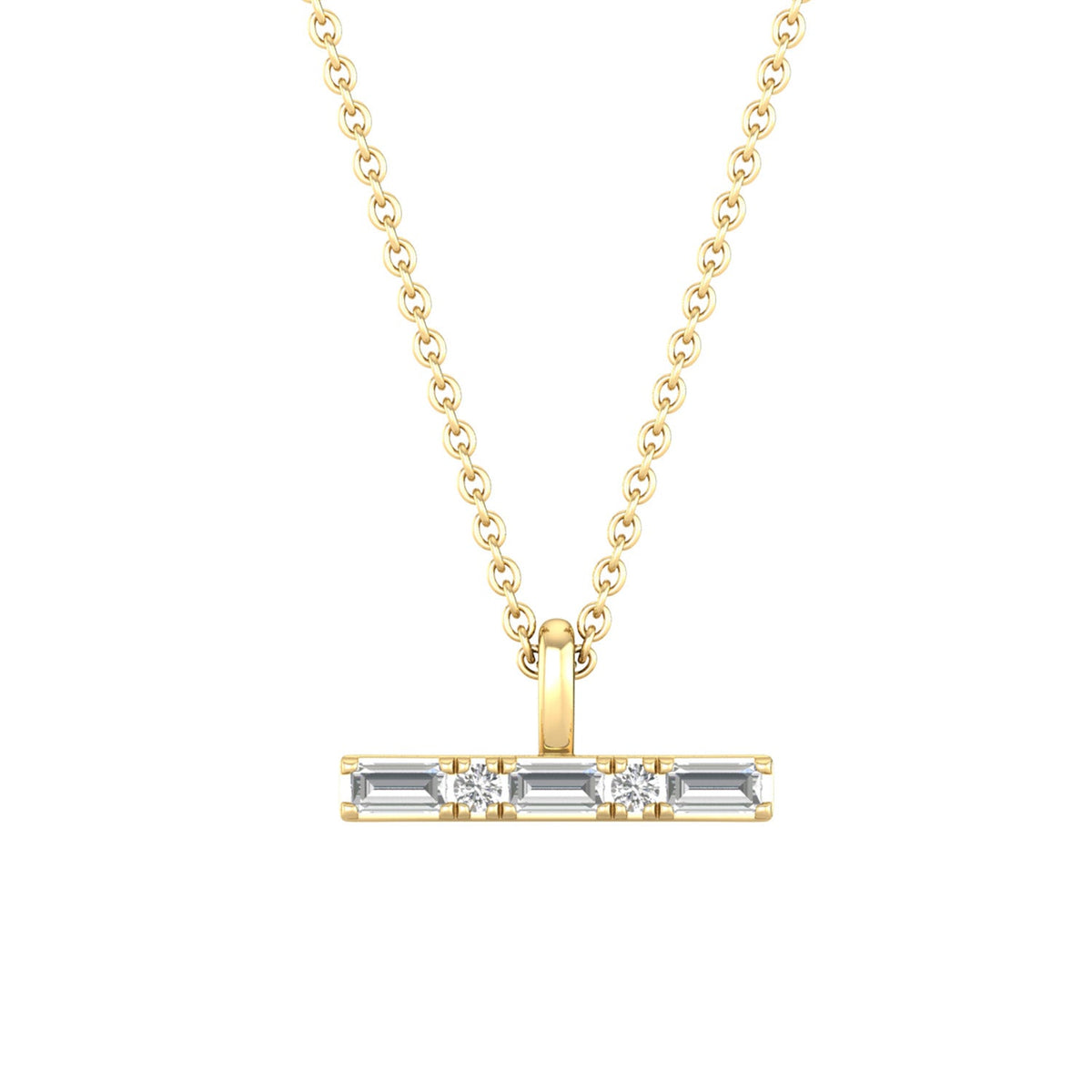 22K Gold Vermeil 0.20ct Lab Grown Diamond Necklace 40-45cm LGPF-11580-Y