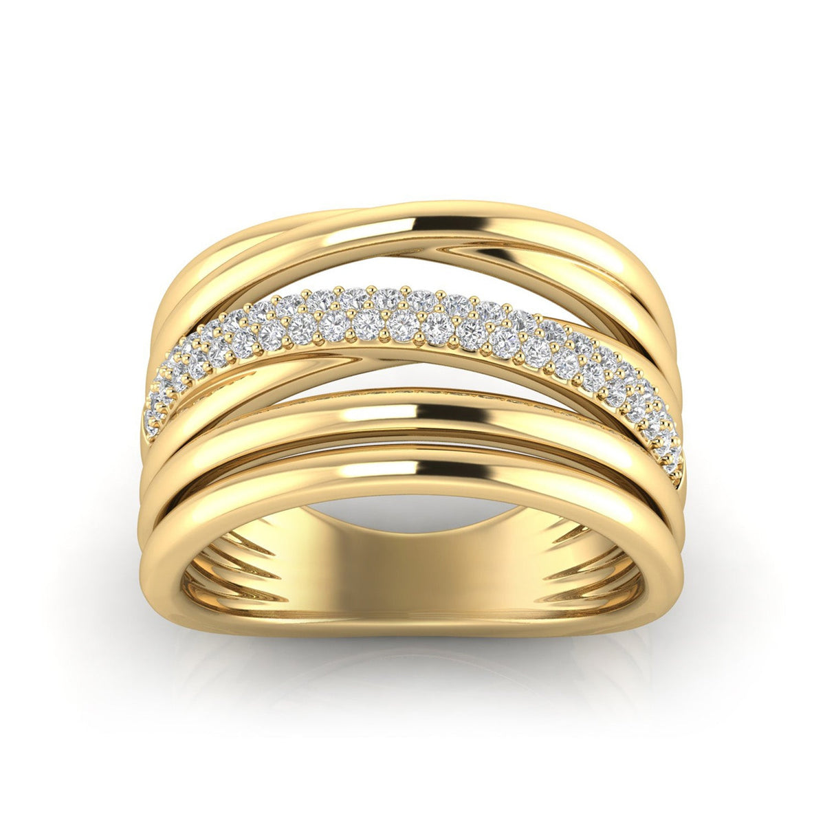 22K Gold Vermeil 0.25ct Lab Grown Diamond Ring LGRF-3917-Y-L