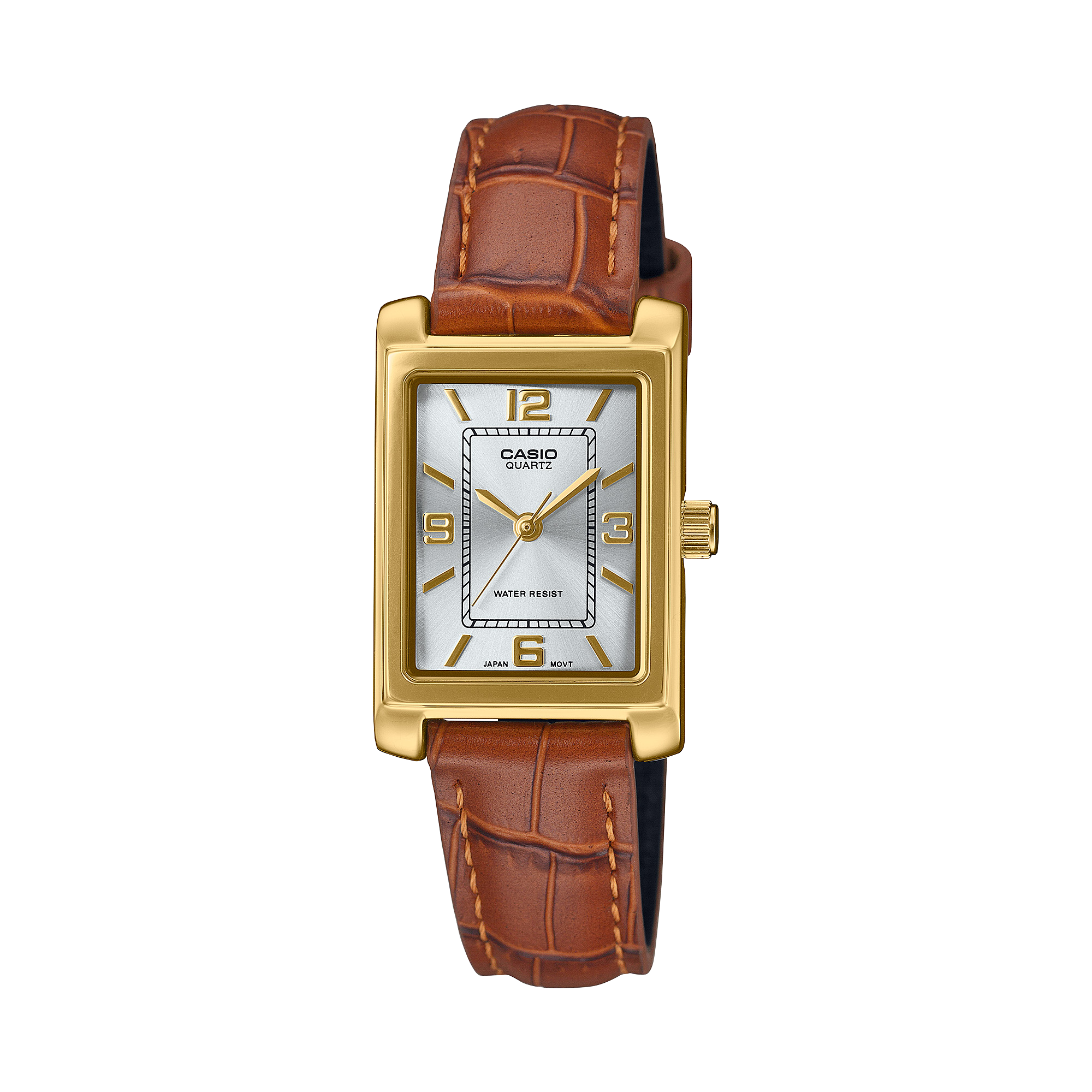 Casio Standard Ana Tunneau Brown Leather Strap Watch LTP1234GLL-7A