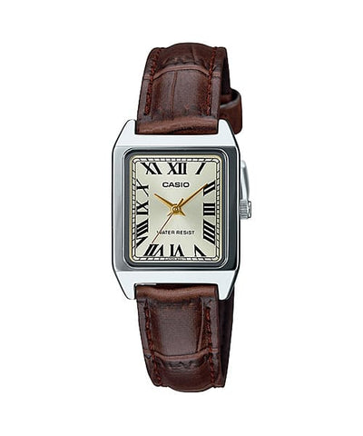 Casio Analog Brown Leather Strap Watch LTPV007L-9B