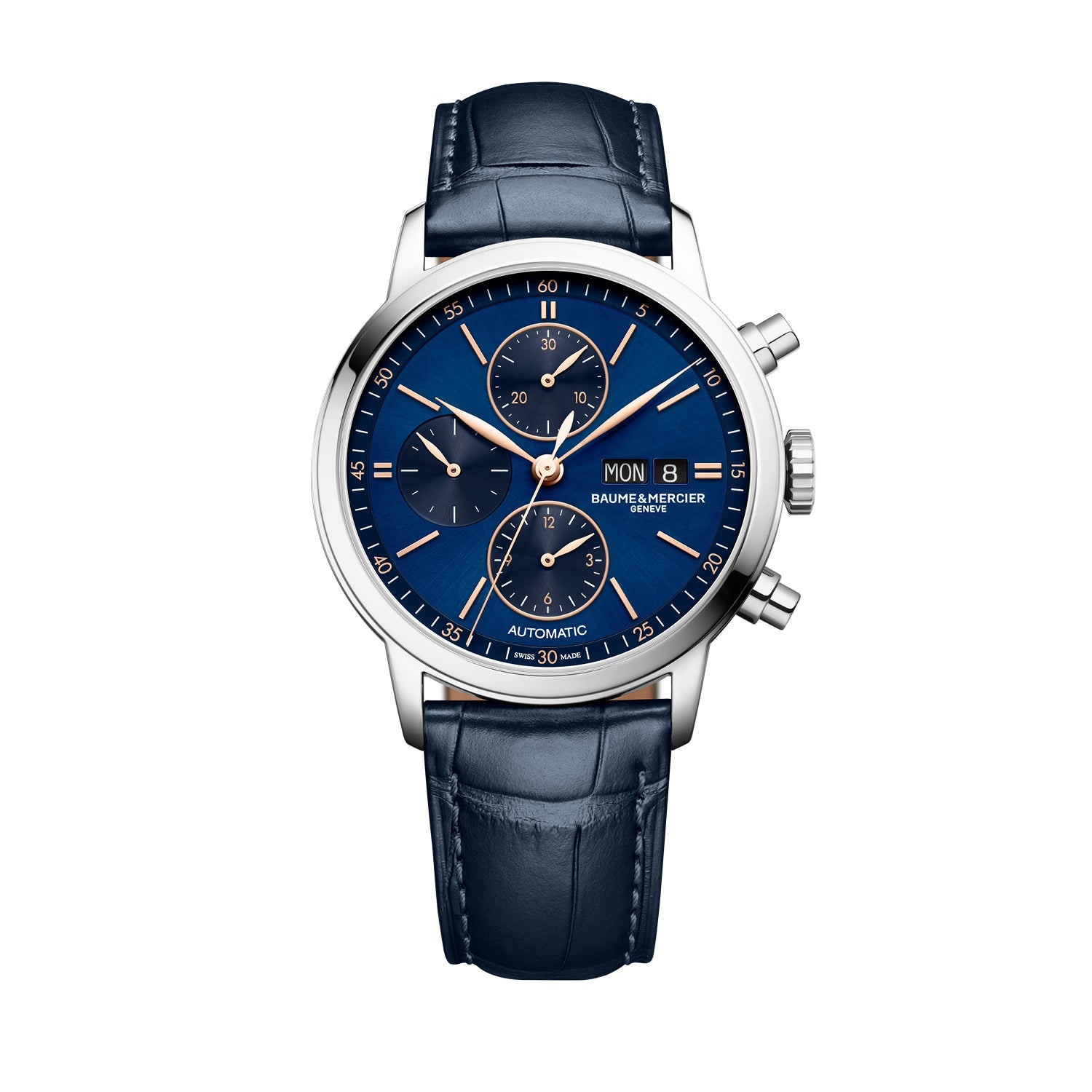 Baume Mercier Classima 42mm Blue Dial Automatic Chronograph Watch