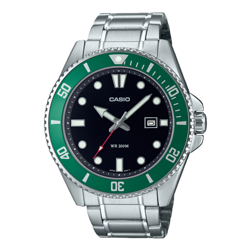 Casio Standard Black Dial Stainless Steel Watch MDV107D-3A
