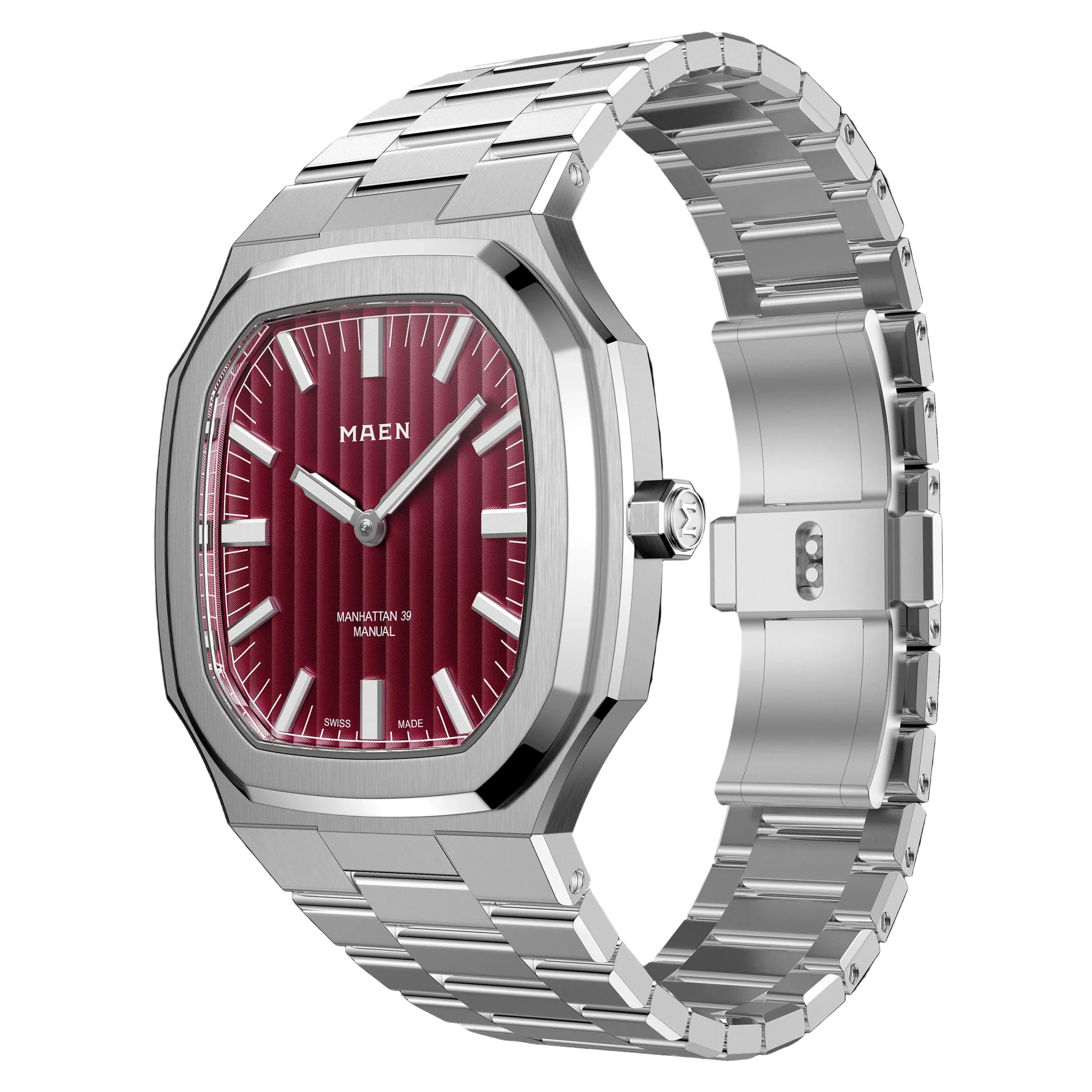 MAEN M4.1.5 Manhattan Garnet Red 39 Ultra-Thin No Date Watch