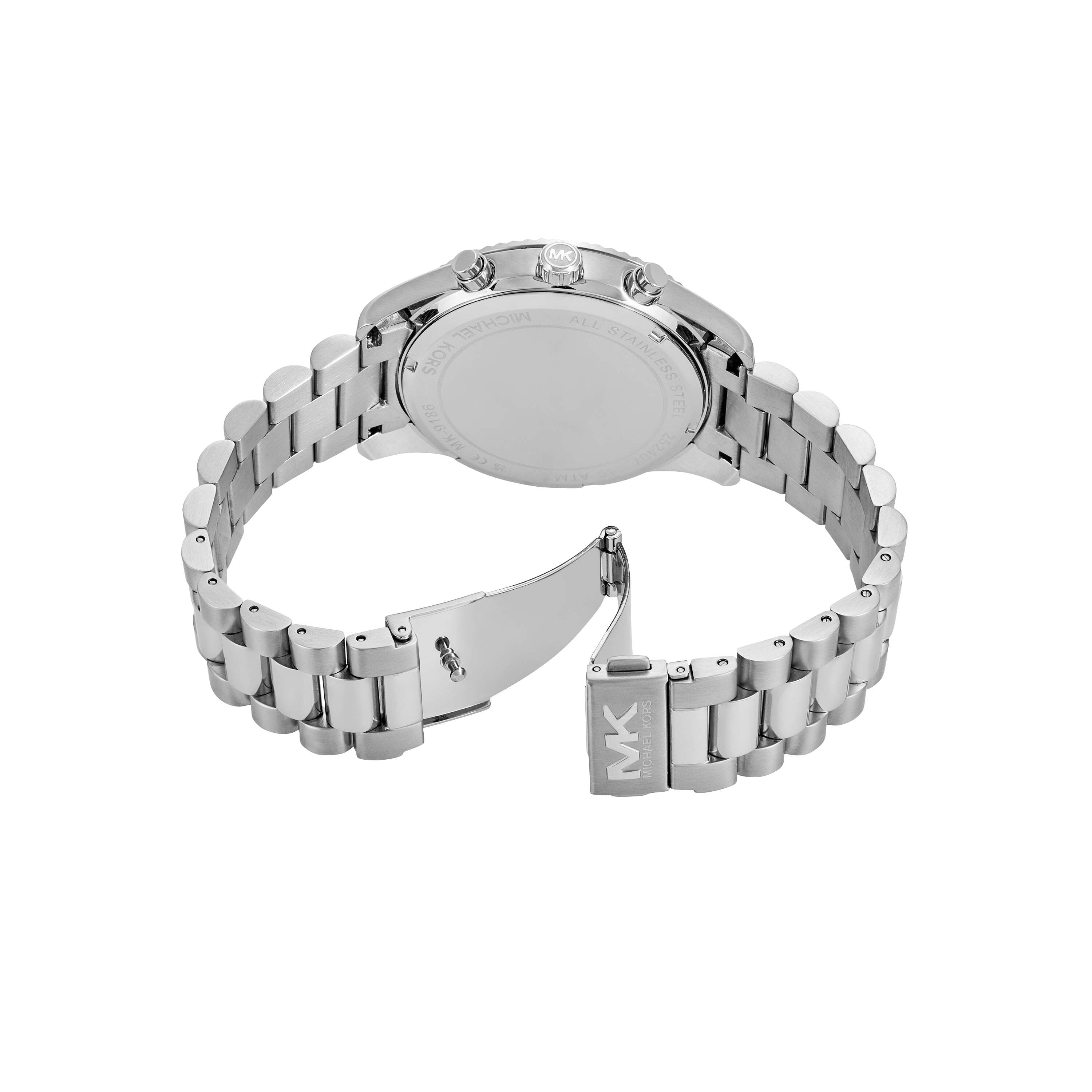 Michael Kors Lexington Black Dial Silver Stainless Steel Watch MK1091SET