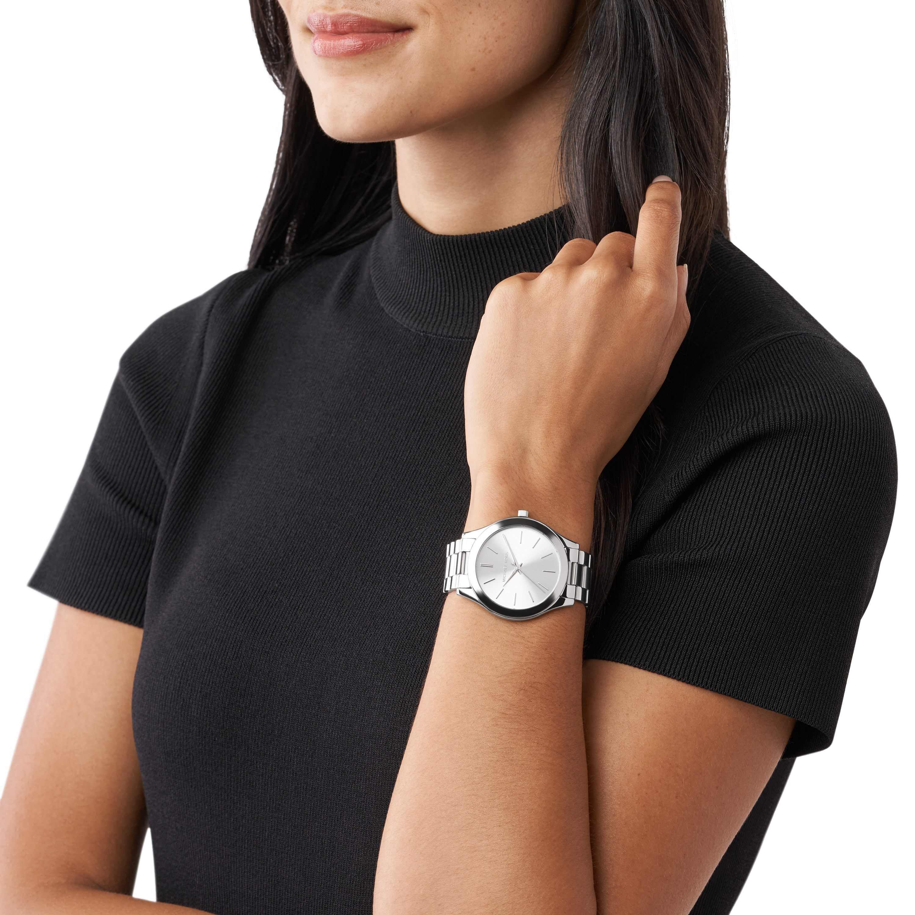 Michael Kors Slim Runway Silver Dial Stainless Steel Watch MK3178