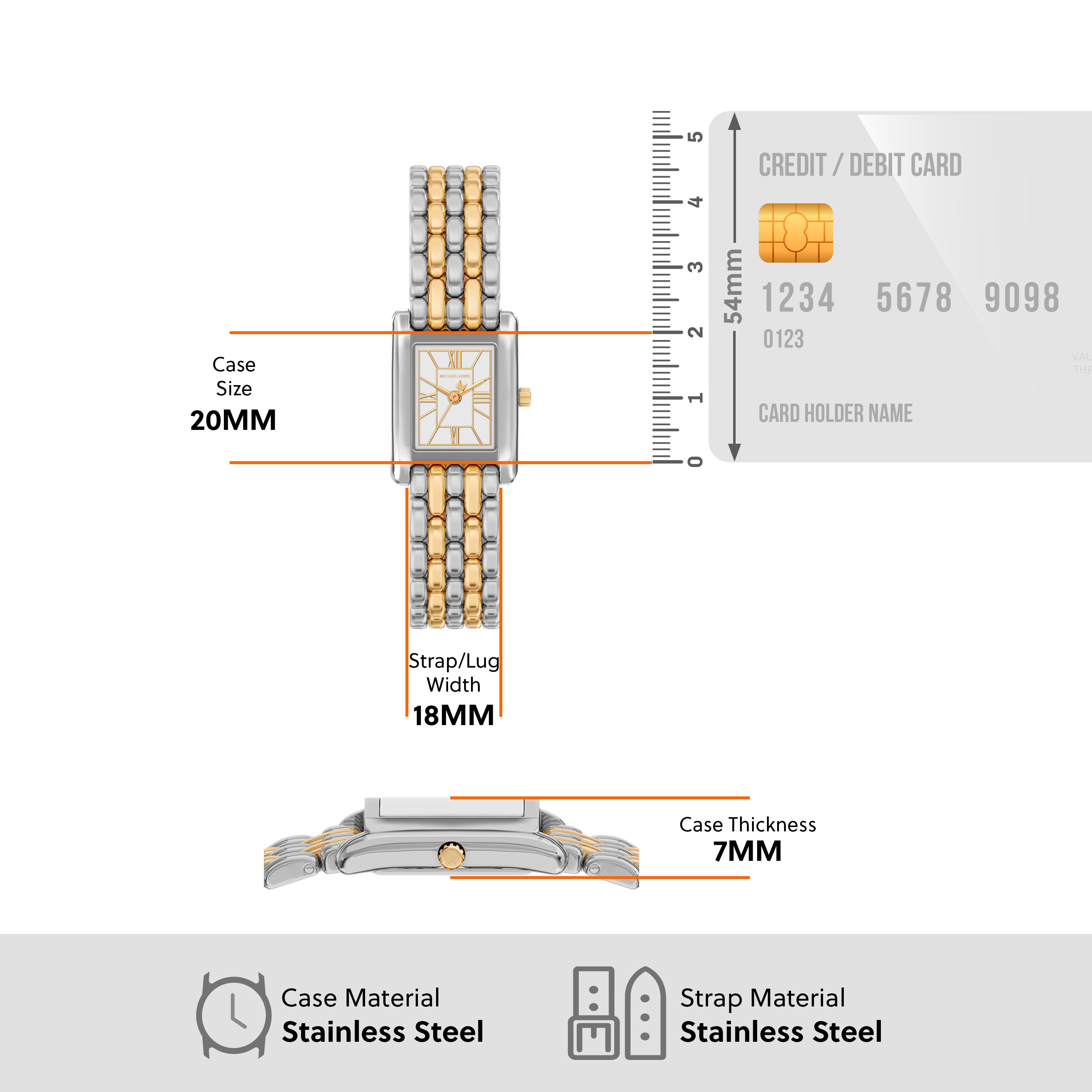 Michael Kors Essex White Dial Two Tone Stainless Steel Watch MK4999