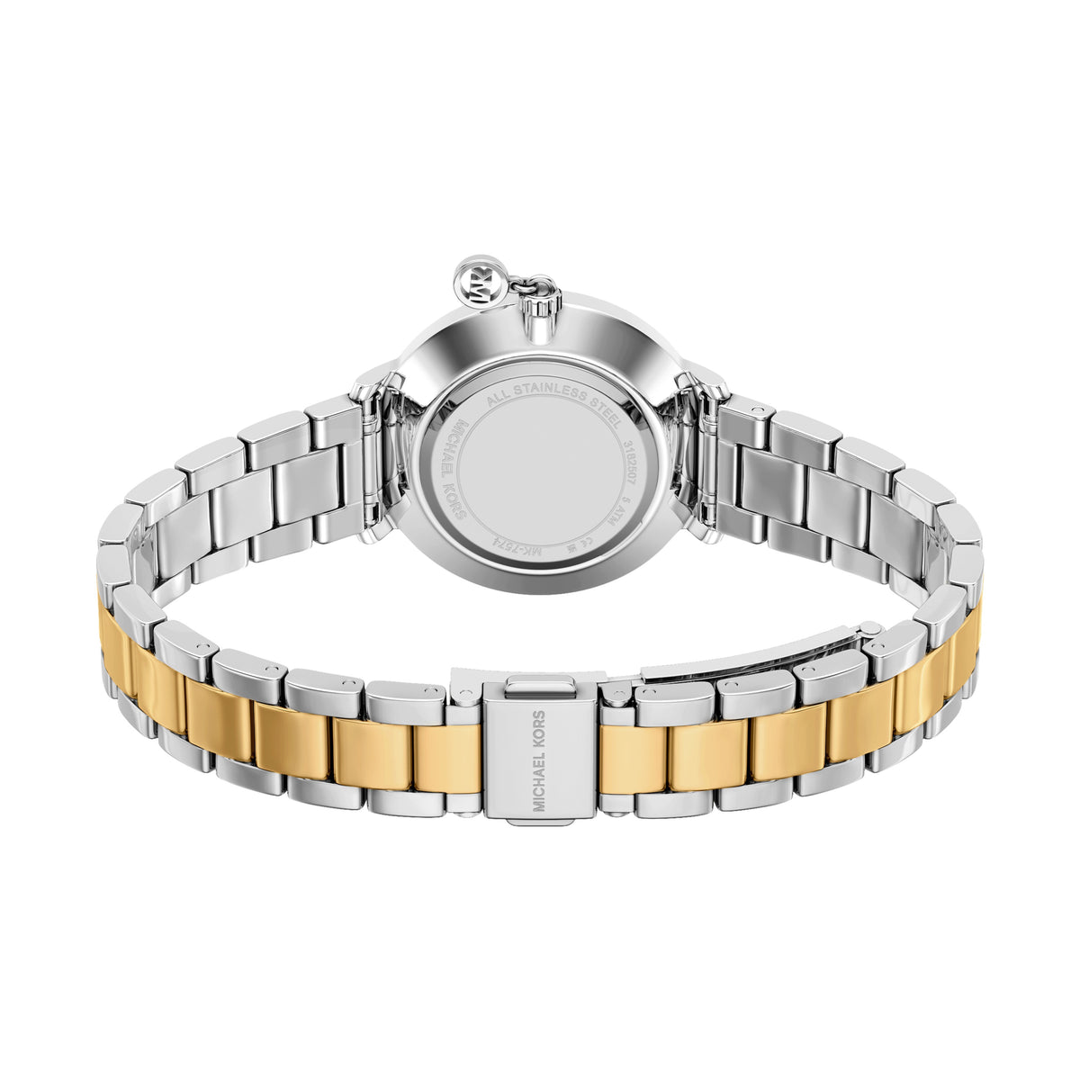 Michael Kors Mini Pyper Pave Two Tone Stainless Steel Watch MK7574