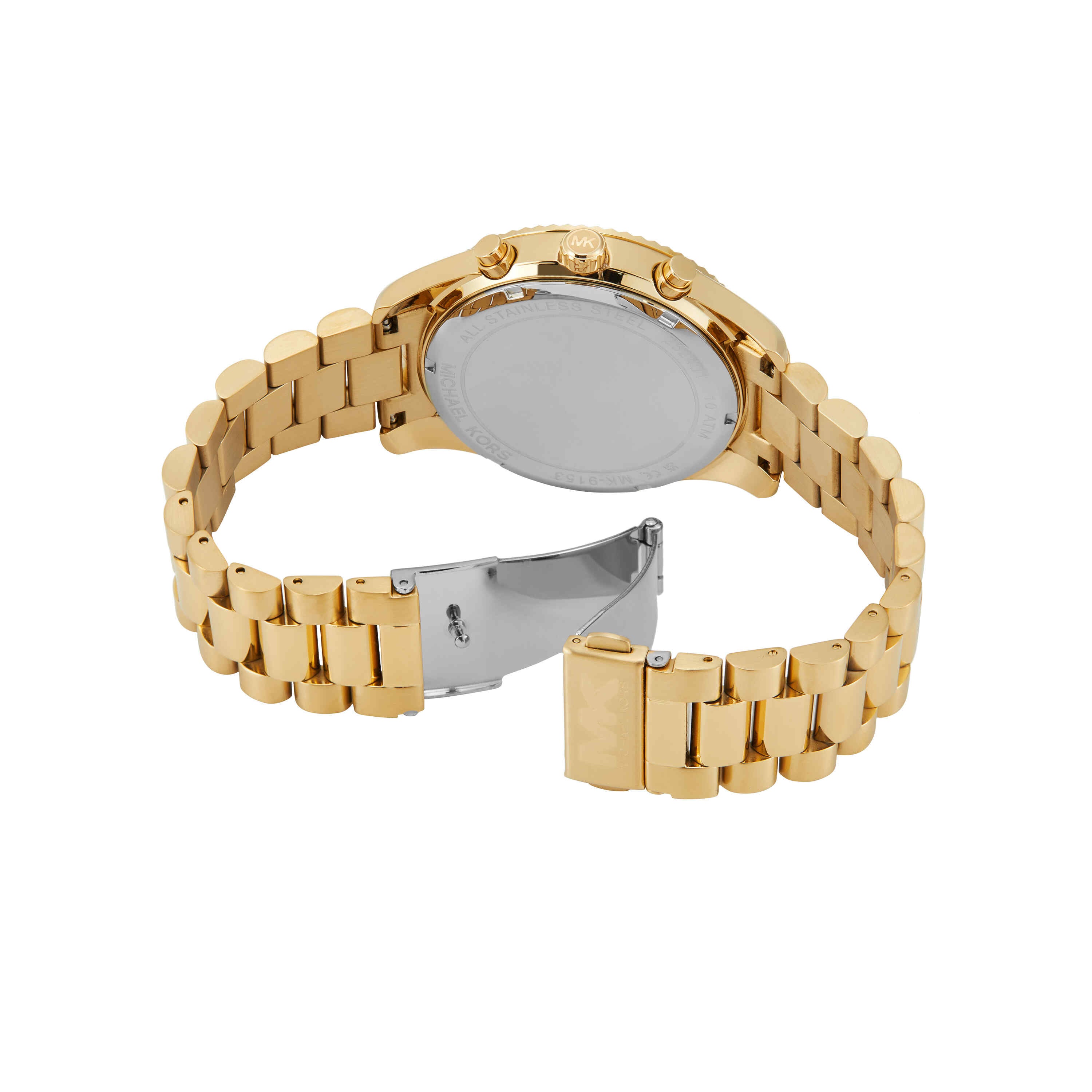 Michael Kors Lexington Blue Dial Gold Stainless Steel Watch MK9153