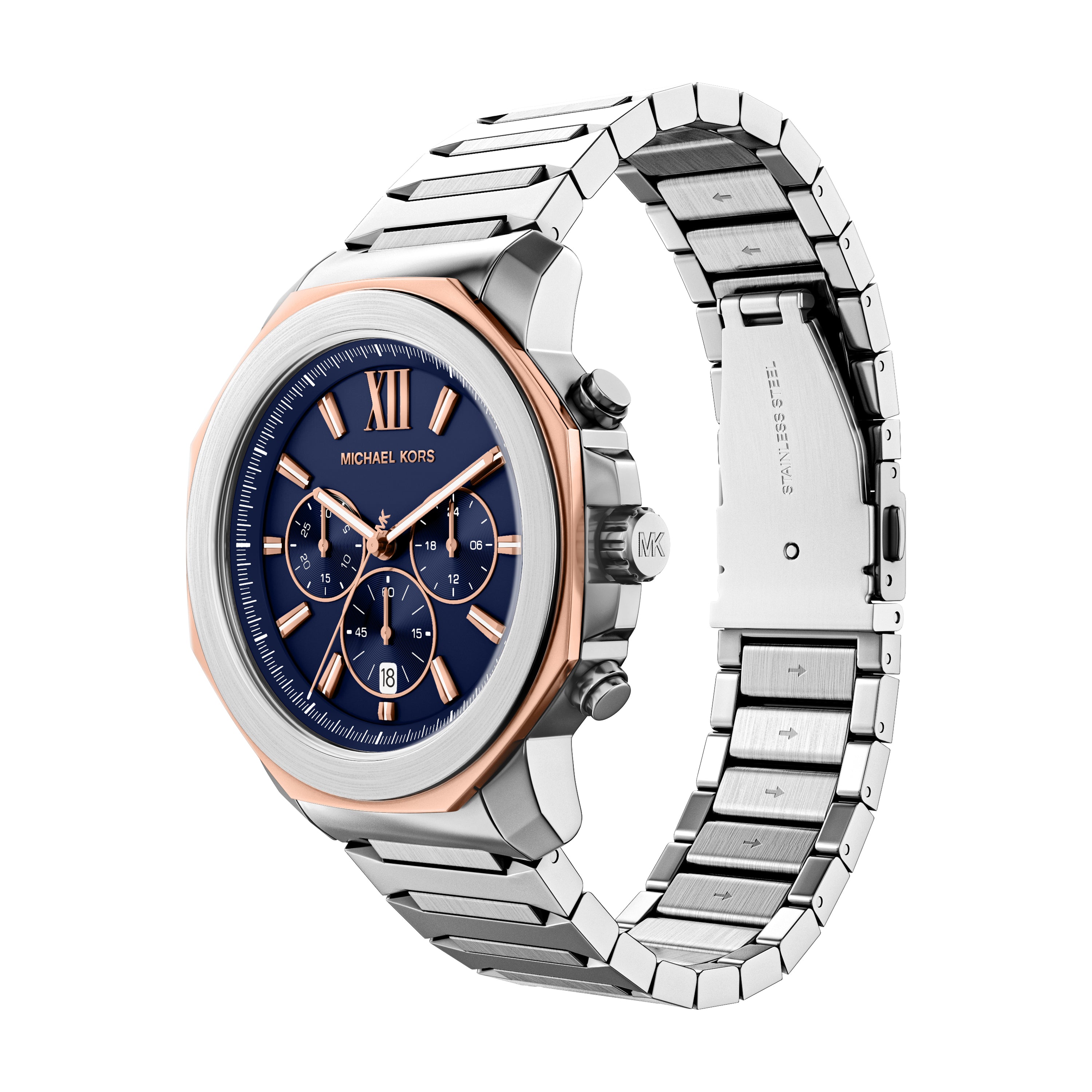 Michael Kors Prescott Blue Dial Stainless Steel Watch MK9250