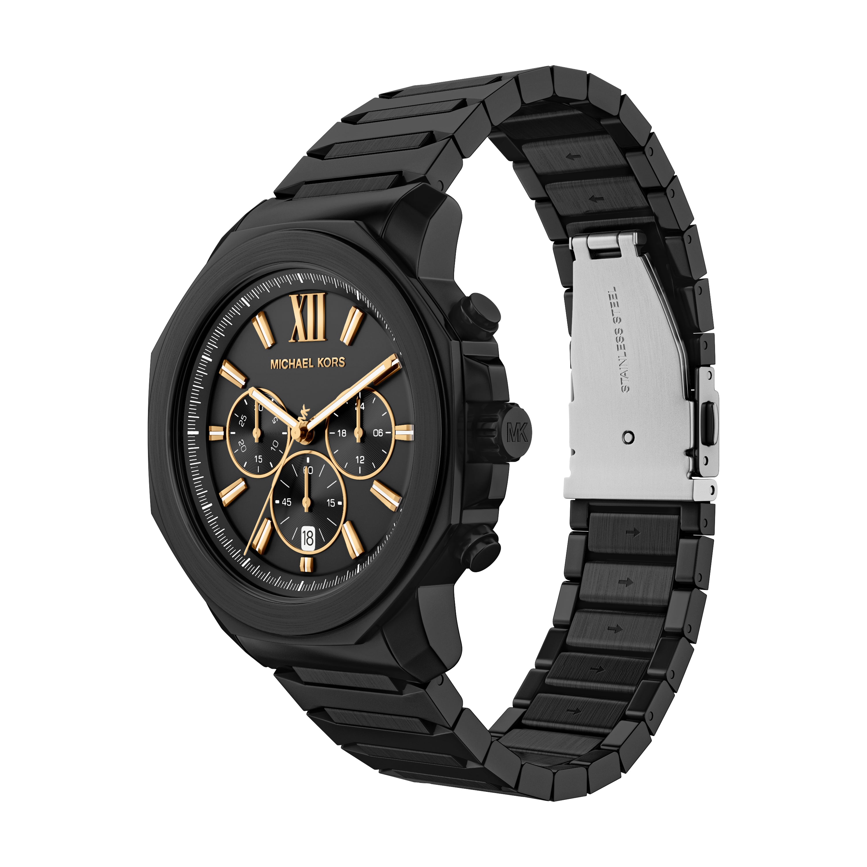 Michael Kors Prescott Black Dial Stainless Steel Watch MK9252