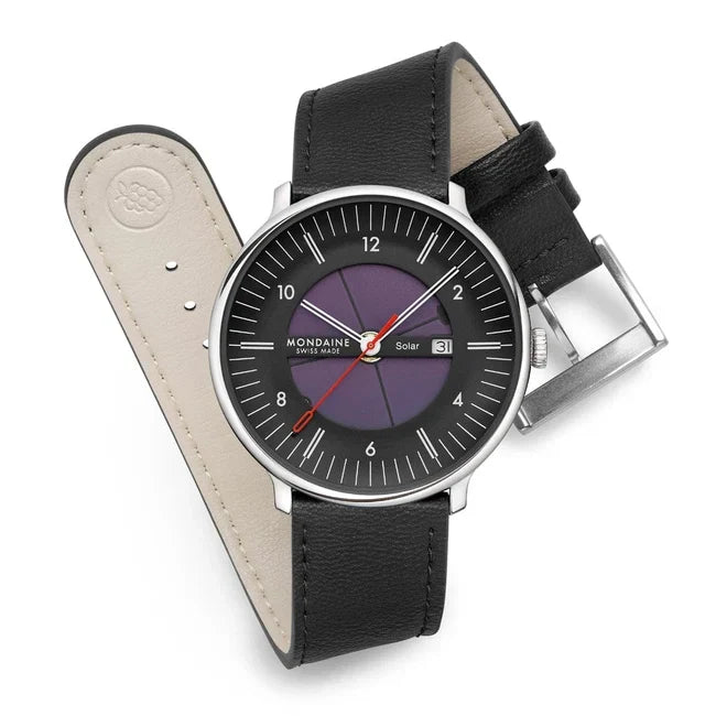 Mondaine Doppio Solar Skeleton Vegan Leather 41mm Watch MLE.41921.LBV
