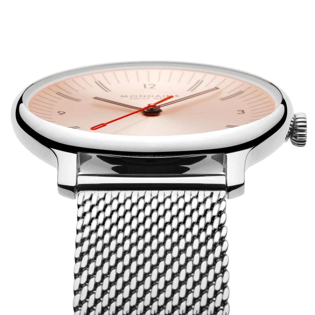 Mondaine Doppio Rose Stainless Steel 33mm Watch MLE.33150.SM
