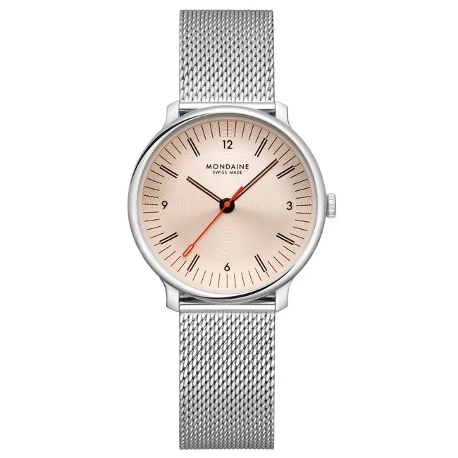 Mondaine Doppio Rose Stainless Steel 33mm Watch MLE.33150.SM