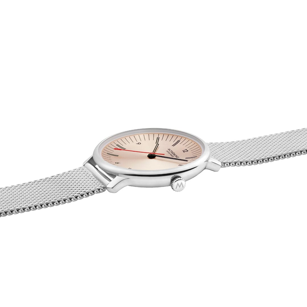 Mondaine Doppio Rose Stainless Steel 33mm Watch MLE.33150.SM
