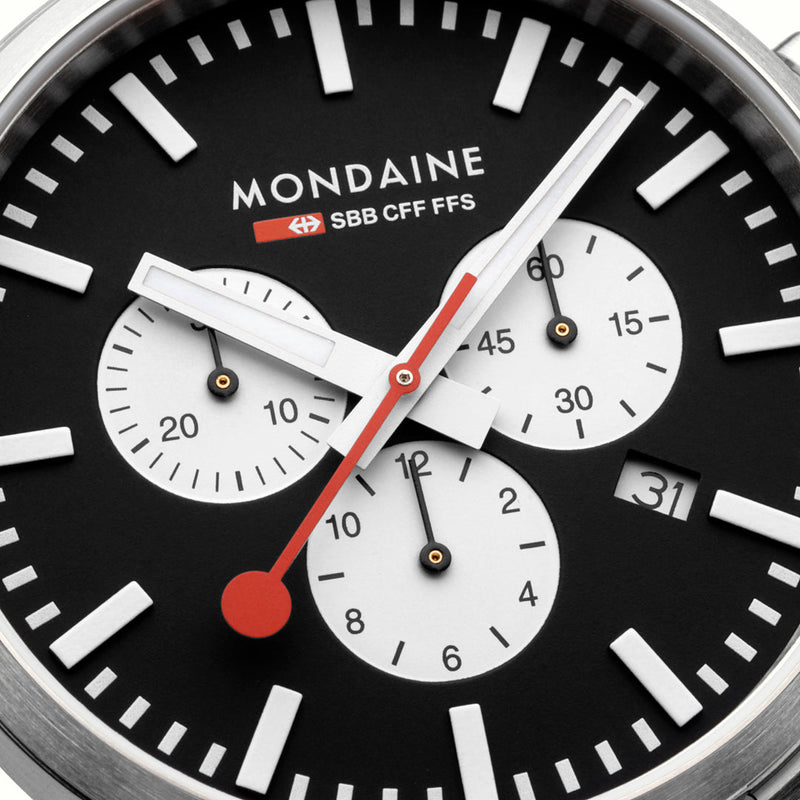 Mondaine Neo Chronograph Super-luminova® Vegan Leather, 41 Mm MSD.41420.LBV