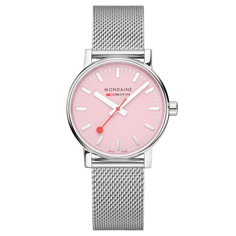 Mondaine Official Swiss Railways Evo2 35mm Sunrise Pink Watch MSE.35130.SM