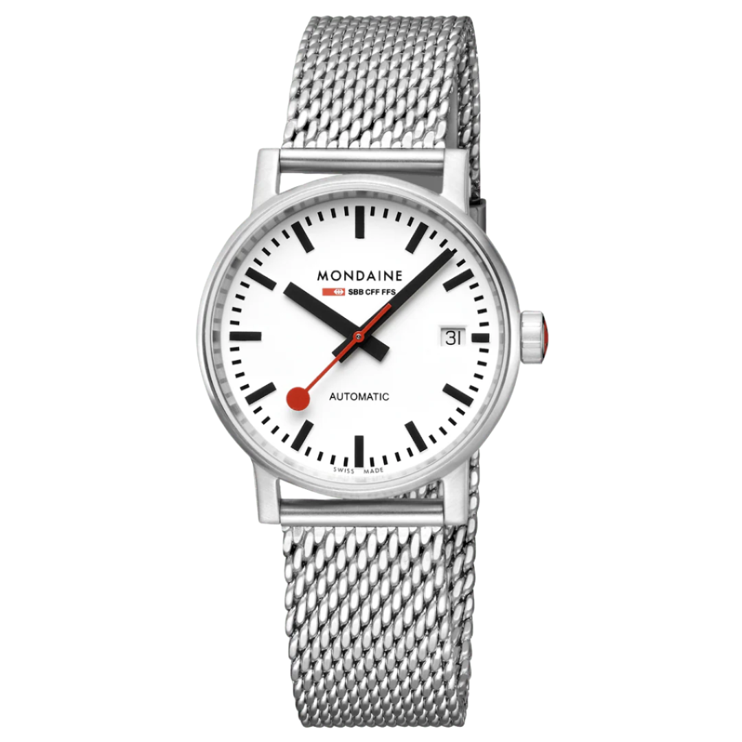 Mondaine Evo2 Automatic Stainless Steel White Dial Watch MSE.35610.SM