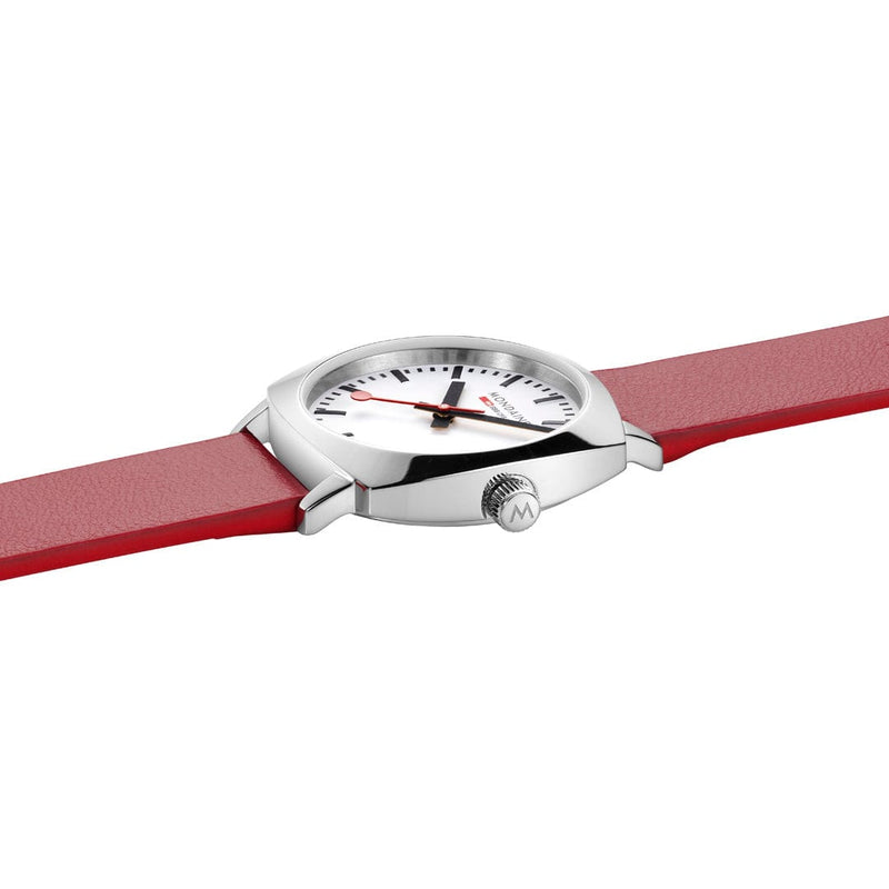 Mondaine Cushion Red Vegan Grape Leather Watch MSL.31110.LCV