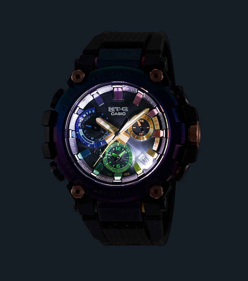 Galaxy-Inspired G-Shock MTGB3000DN-1ADR with Nebula Gradient and Rainbow Dial