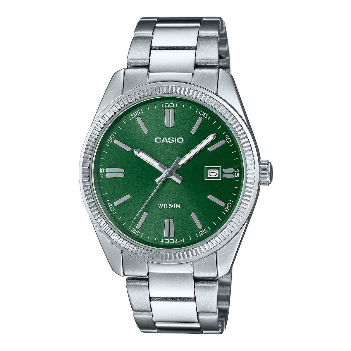 Casio Stainless Steel Green Dial Watch MTP1302PD-3A