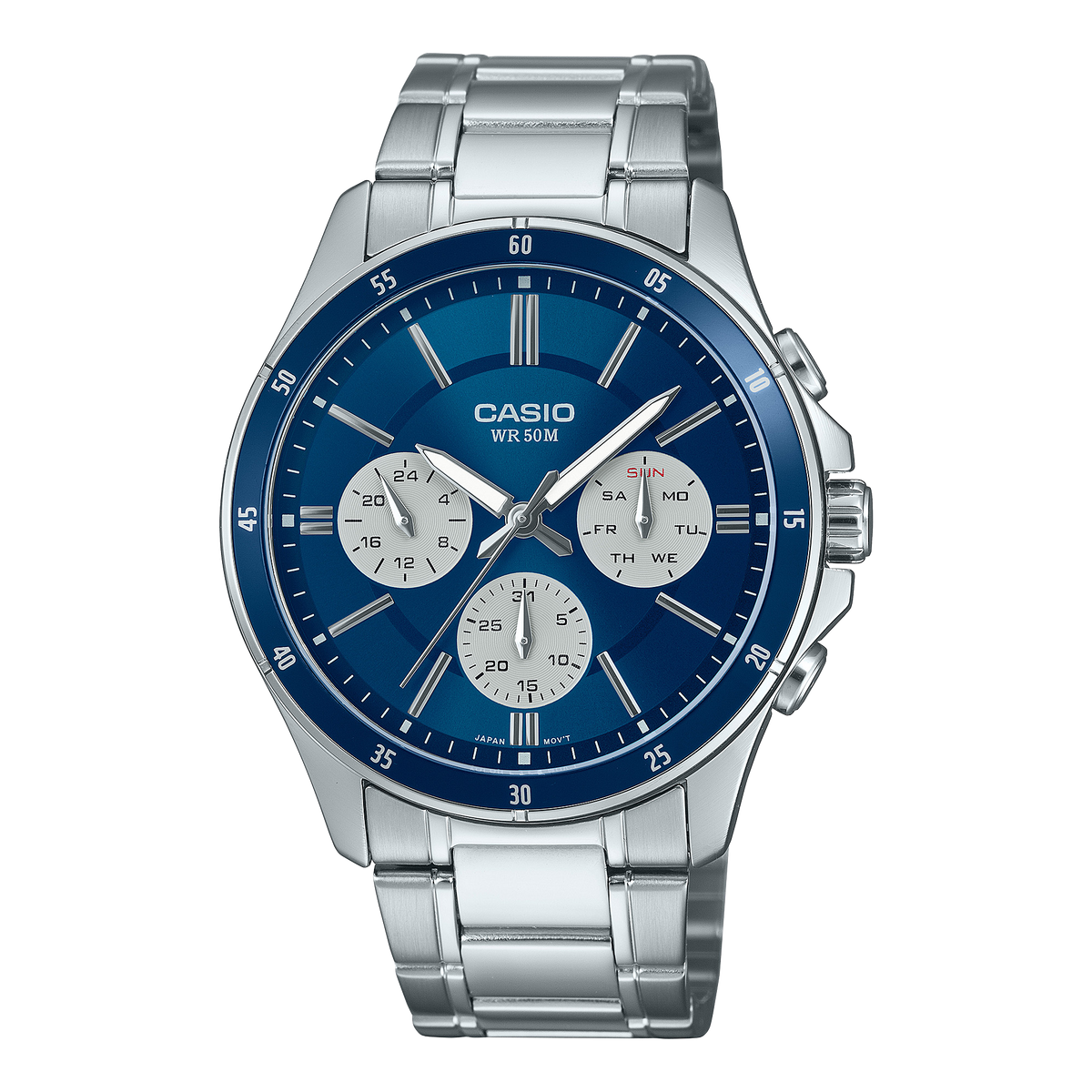 Casio Standard Blue Dial Stainless Steel Watch MTP1374D-2A3