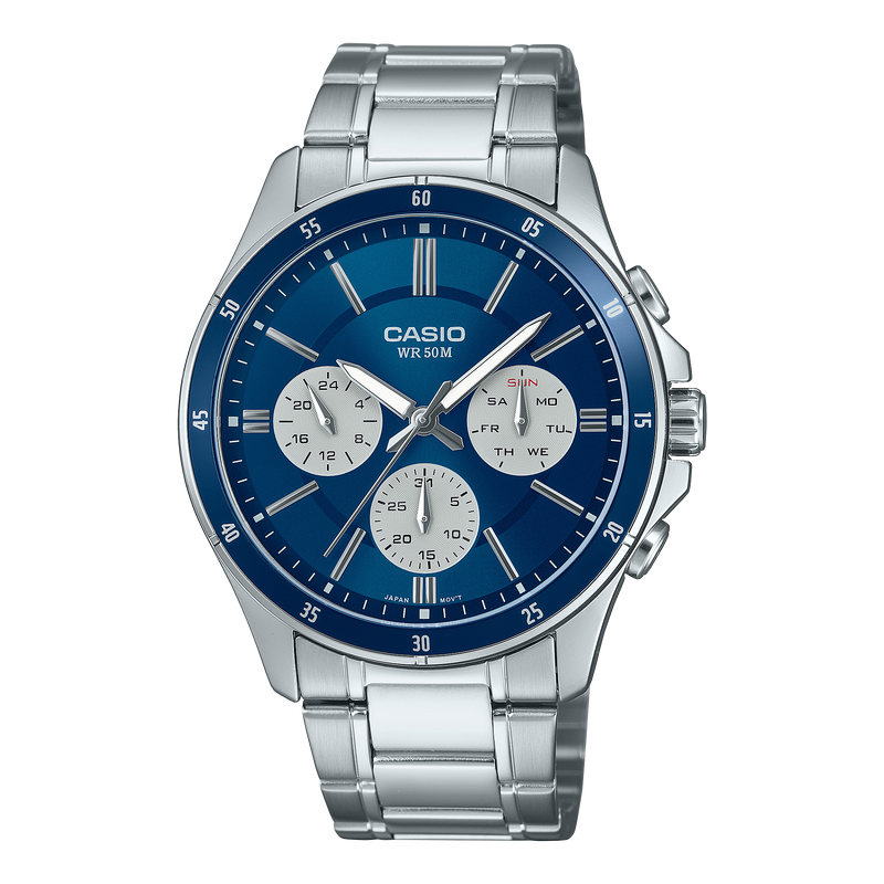 Casio Standard Blue Dial Stainless Steel Watch MTP1374D-2A3