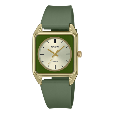 Casio Standard Analogue Green Resin Band Watch MTPB170-3E
