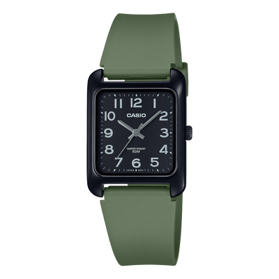 Casio Standard Analogue Black Resin Band Watch MTPB175-3B