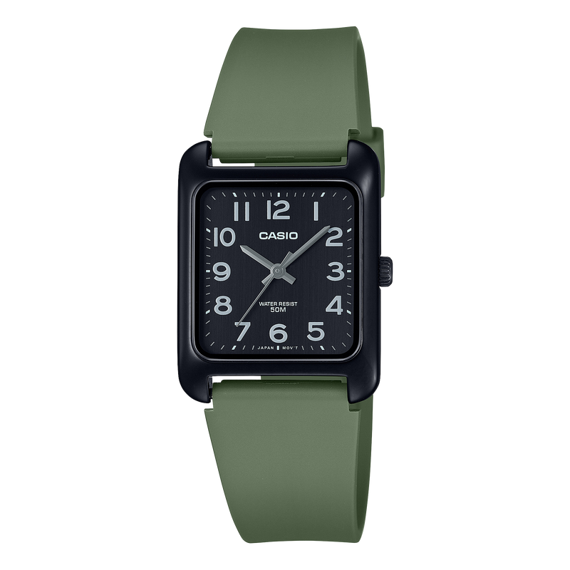 Casio Standard Analogue Black Resin Band Watch MTPB175-3B