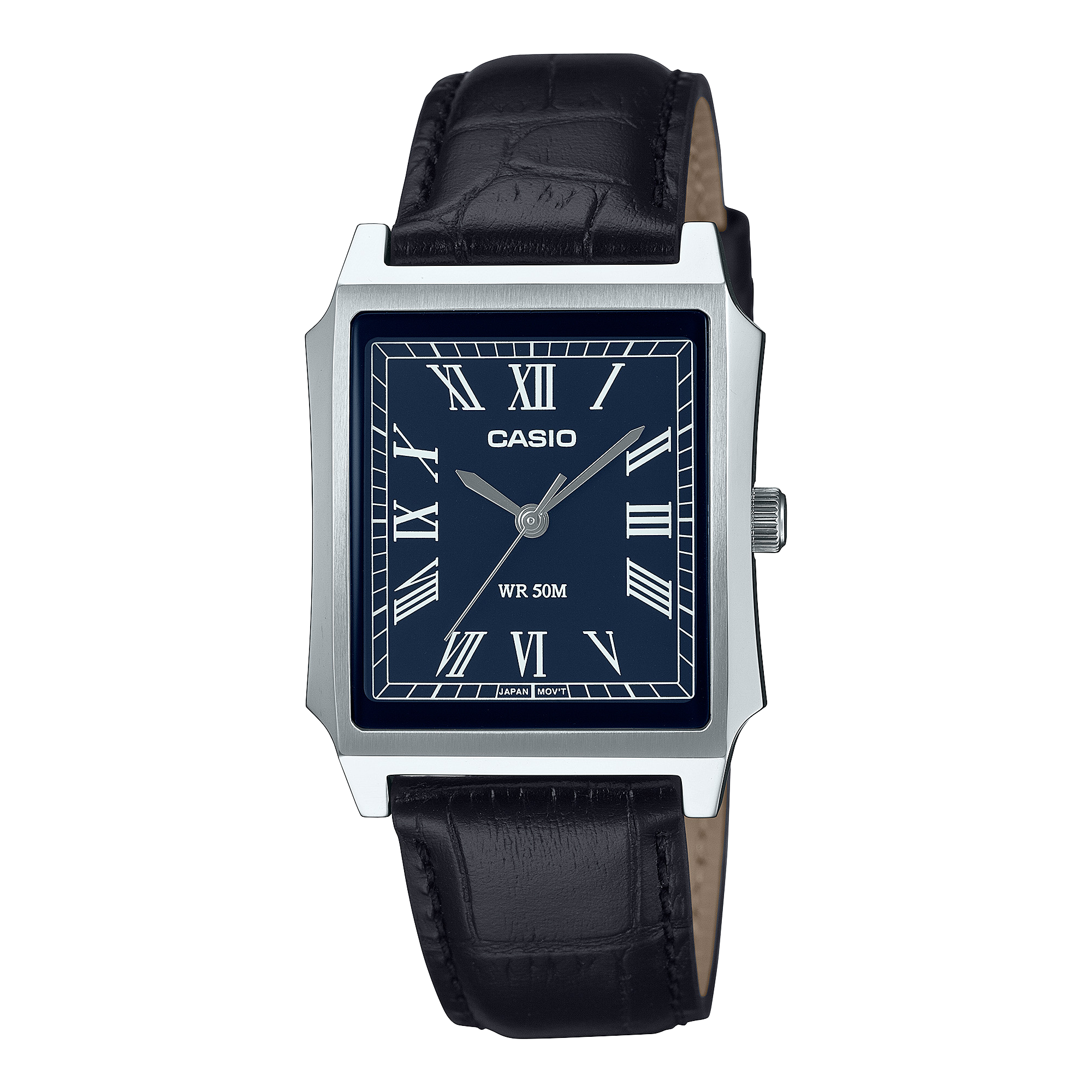 Casio MTP-B190L-2B leather blue mens watch