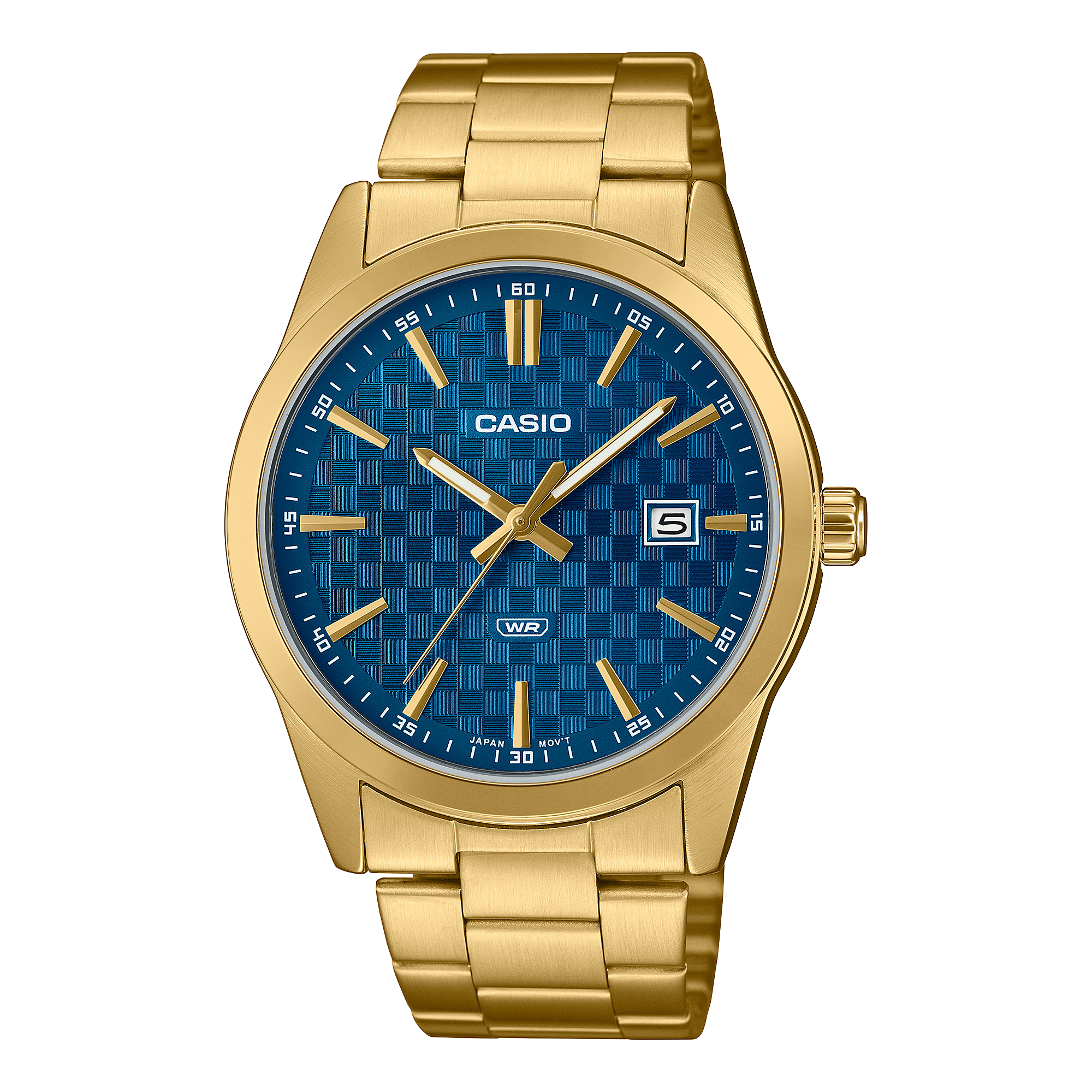 Casio Standard Gold Stainless Steel Blue Dial Watch MTP-VD03G-2A