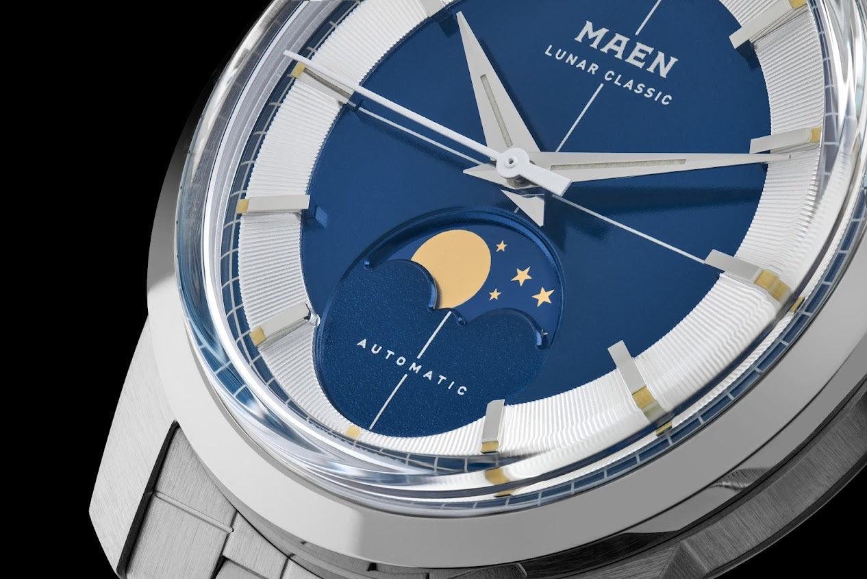 MAEN Lunar Classic 36 Blue Dial Moonphase Automatic Watch M7.1.2