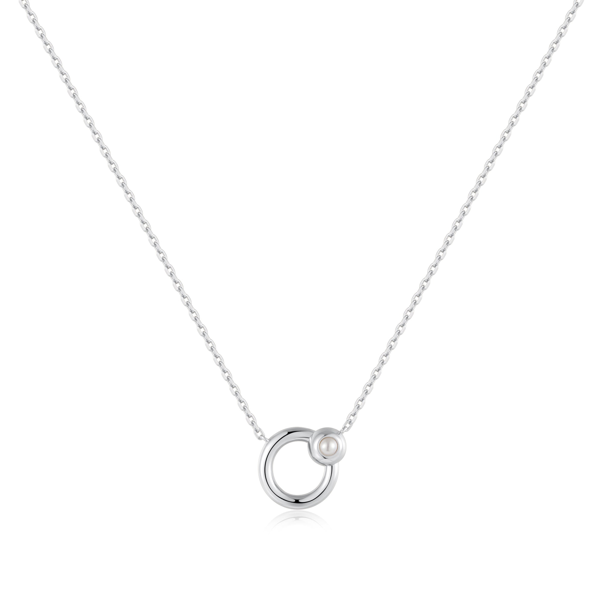 Ania Haie Silver Hoop Pearl Necklace Modern Luxury Affordable Style