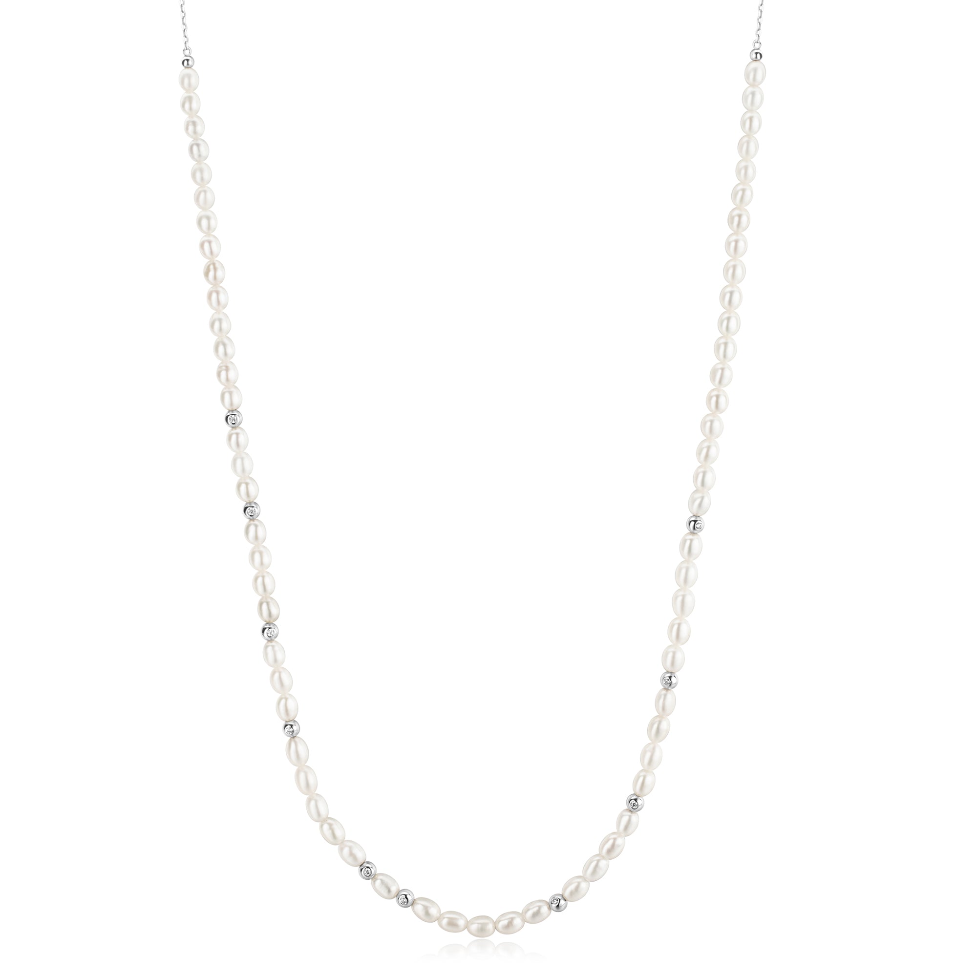 Ania Haie Silver Pearl Necklace Elegant Trendy Cubic Zirconia Jewelry