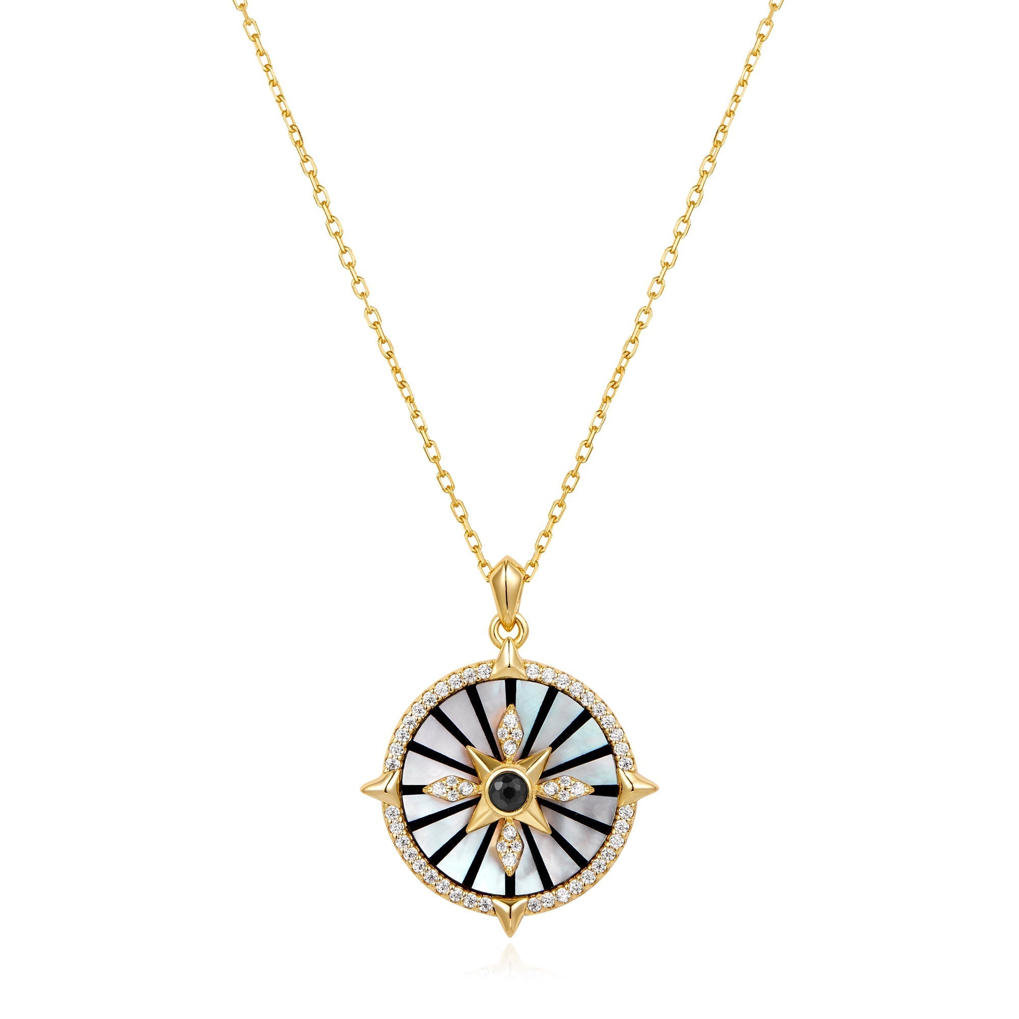 Ania Haie Gold Astrolabe Necklace Elegant Chain Statement Jewelry