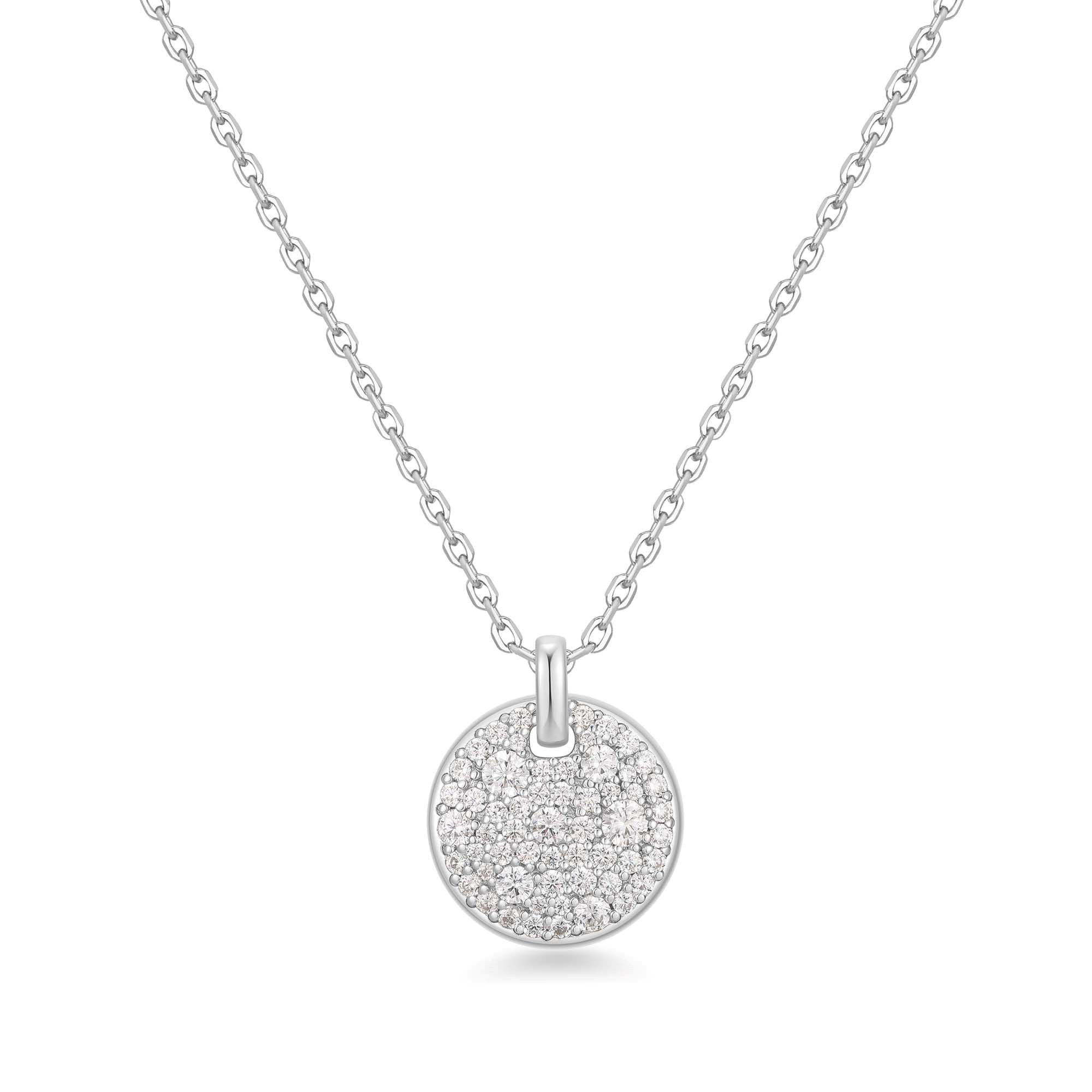 Ania Haie Silver Pave Disc Necklace Modern Luxury Affordable Jewelry